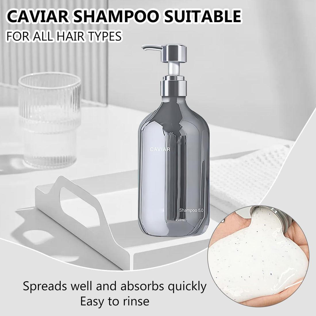 DOUNIU Caviar Amino Acid Shampoo, Caviar Nourishing Hair Moisturizing Smooth Shampoo, Oil Control Fluffy & Lasting Fragrance Shampoo(1pcs)