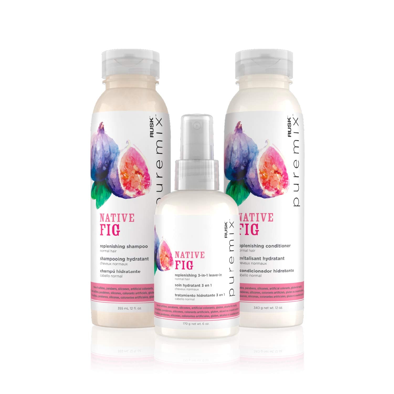 RUSK Puremix Native Fig Replenishing Conditioner for Normal Hair, Detangles and Restores Hair's Moisture Levels, 12 oz