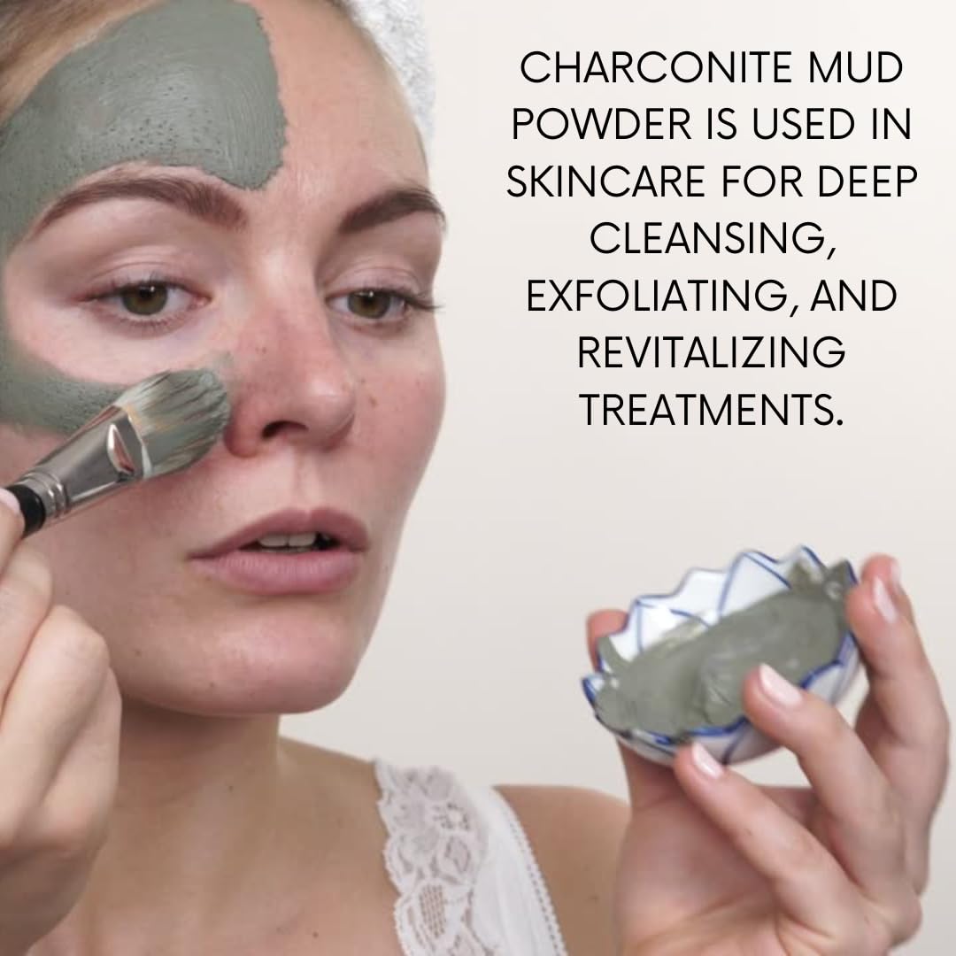 mGanna 100% Natural Pure Charconite Mud For Smooth Skin and Hair Care 227 g / 0.5 lbs