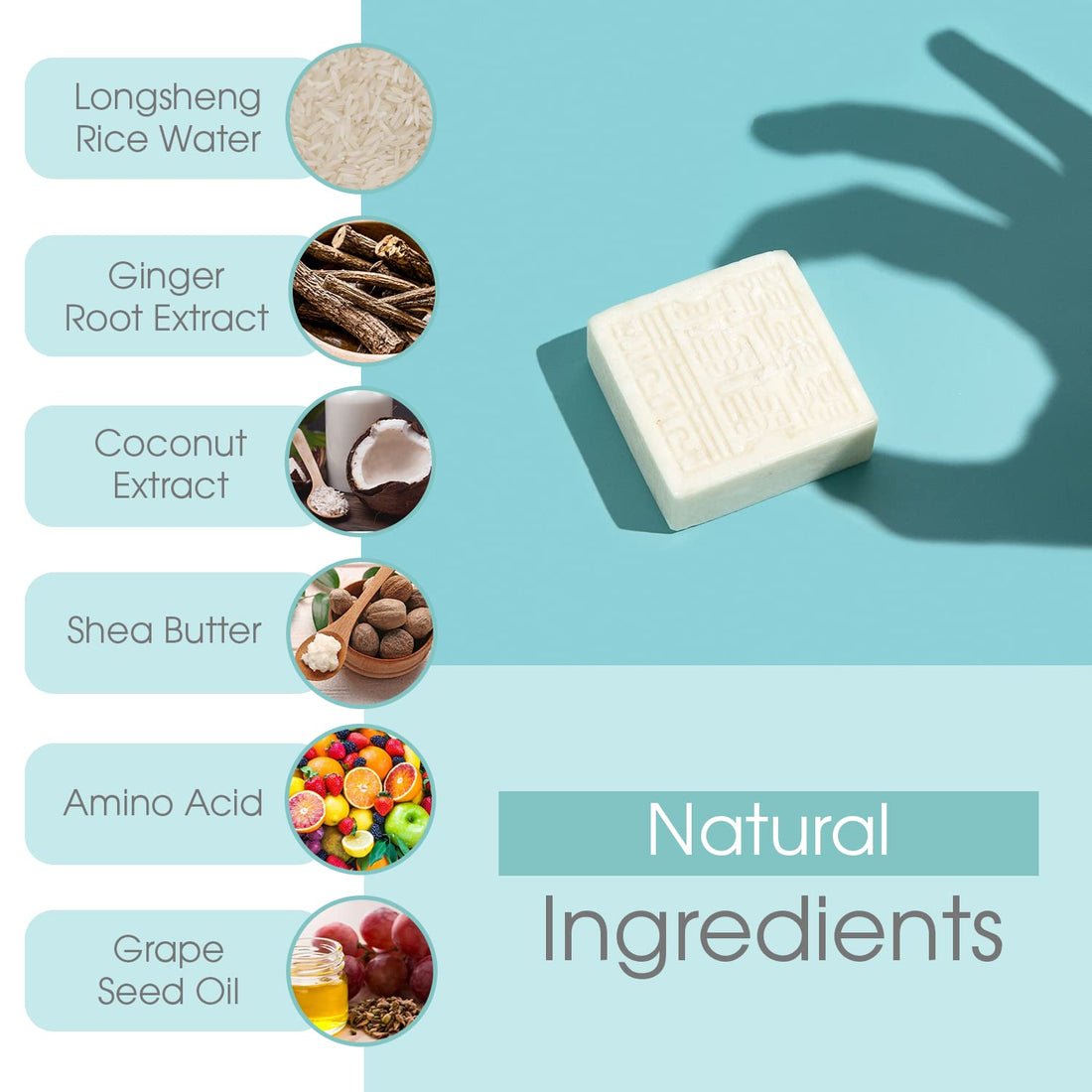 Thrivosh Rice Water for Hair Growth Shampoo Bar – 2 in 1 Shampoo and Conditioner Bar – pH Balanced Vegan Friendly Dry Shampoo Bar for All Hair Types – Anti-Loss and Repairing 100g