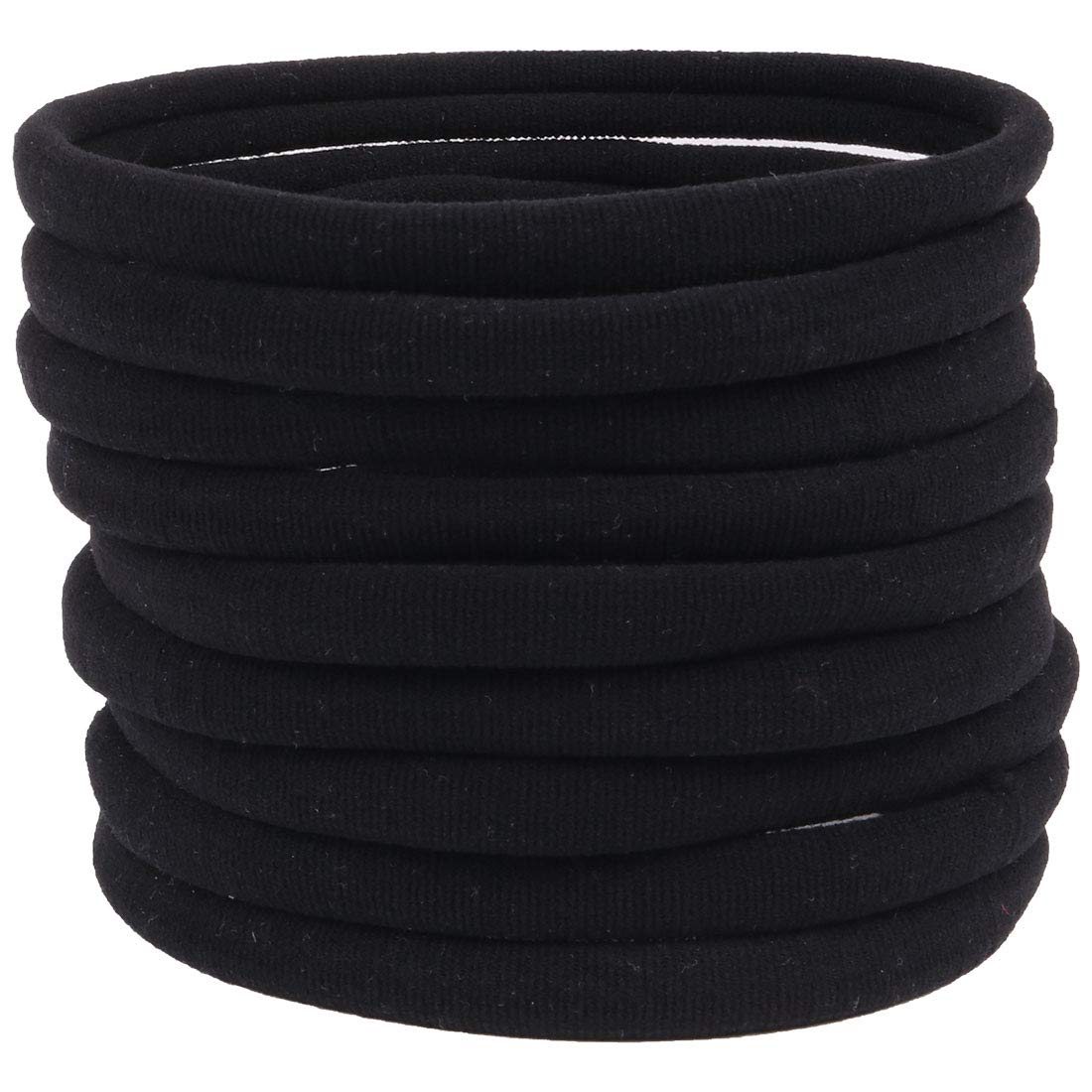 XIMA 40 Pack Black DIY Nylon Headbands, Baby And Newborn Ealstic Hair Bands for Baby Girls Hair Accessories(Black-40pcs)