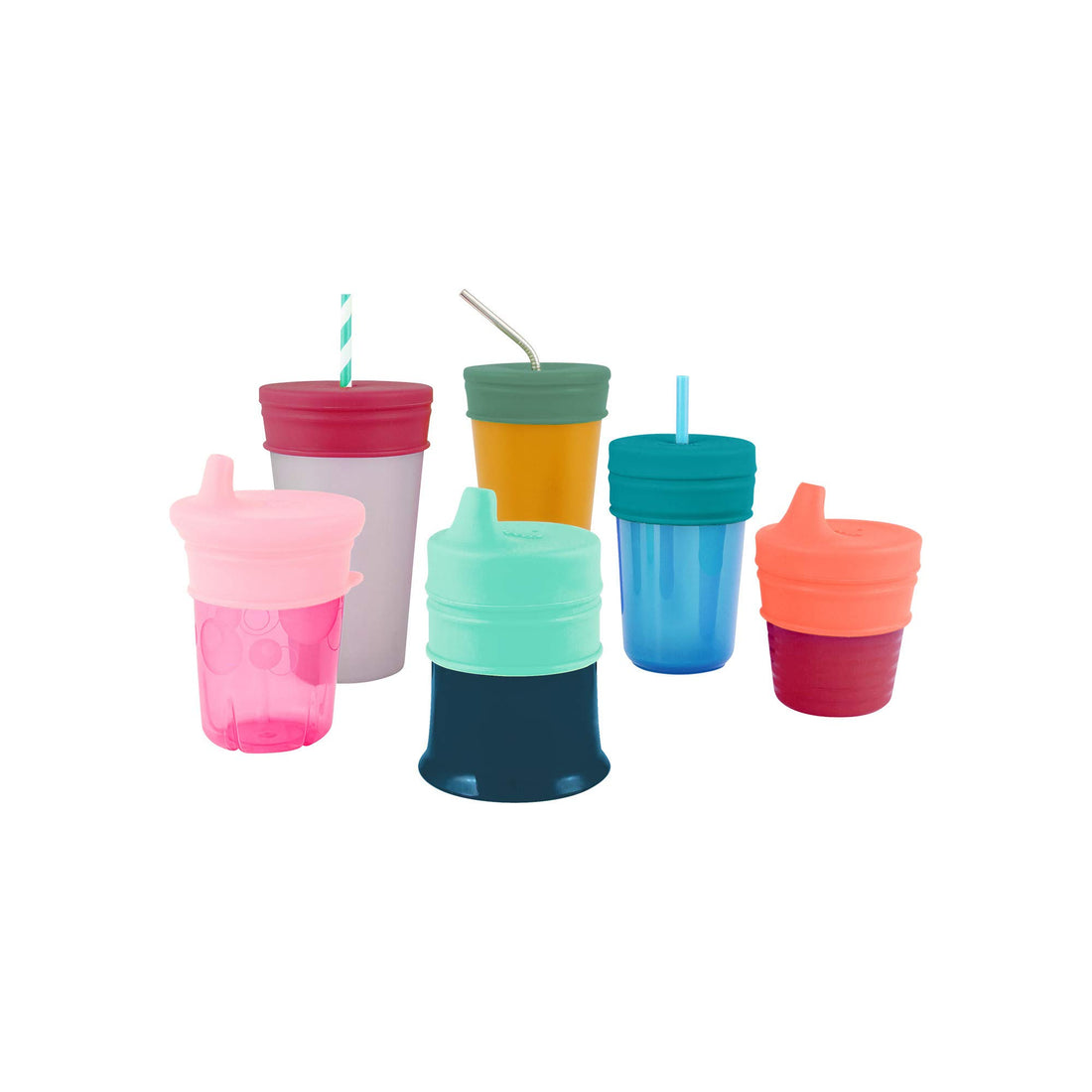 Boon Snug Silicone Sippy Cup Lids - Convert Any Kids Cups or Toddler Cups into Soft Spout Sippy Cups - Toddler Feeding Supplies and Travel Essentials - Pink - 3 Count