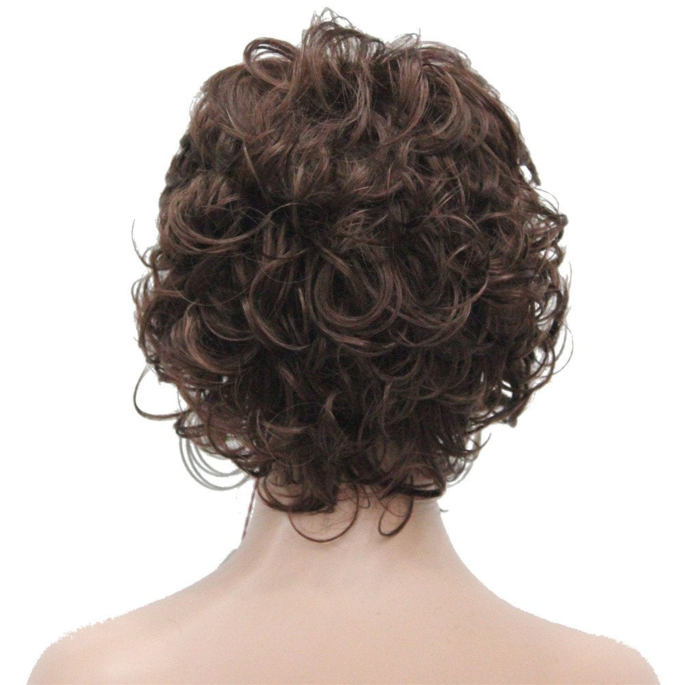 #31-Auburn: Aimole Synthetic Wigs Women'S Curly Ends Short Fiber Wig With Layered Bangs(31-Auburn)