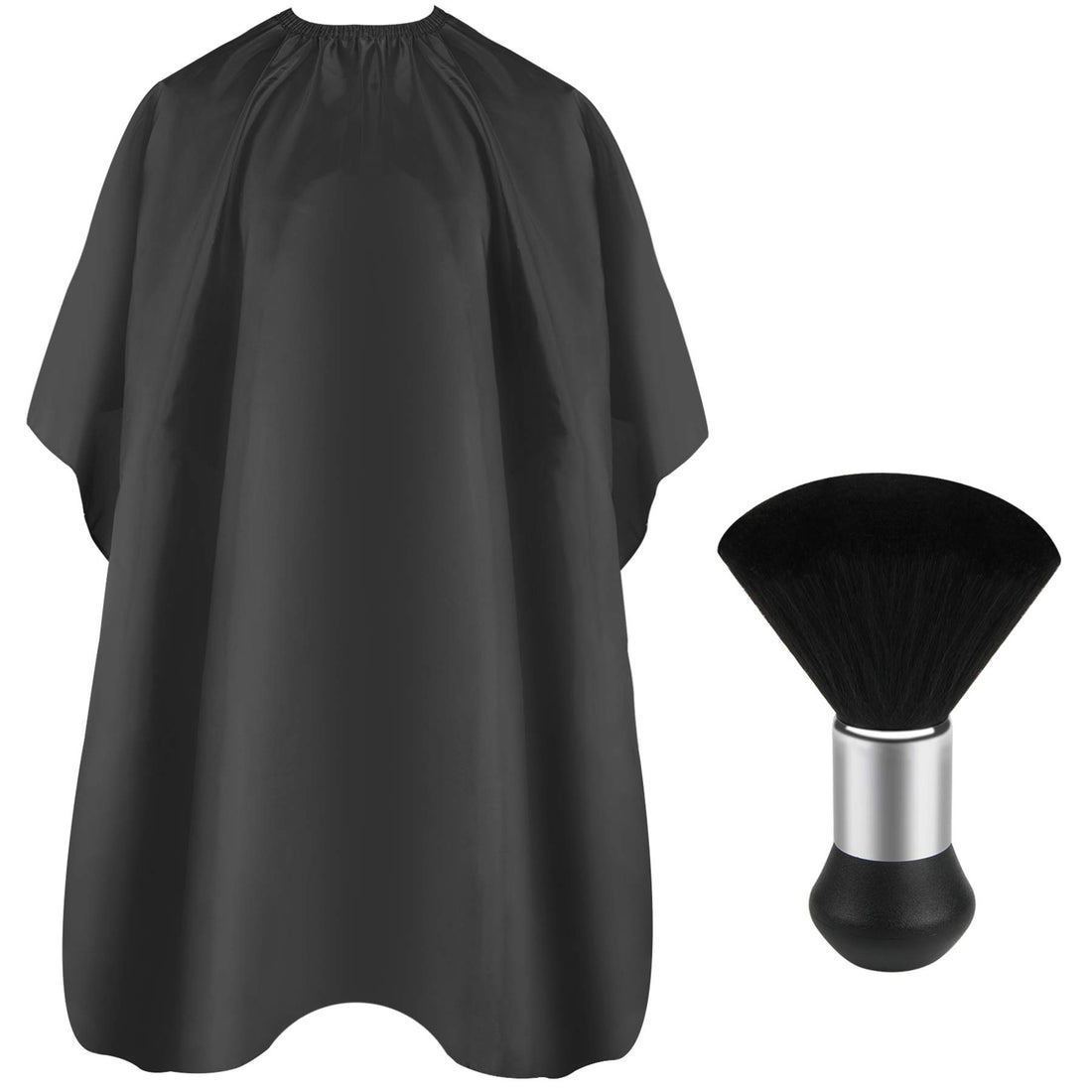 Professional Hair Cutting Cape with Neck Duster Brush, Salon Barber Cape, Hair Cutting Accessories (Solid color)
