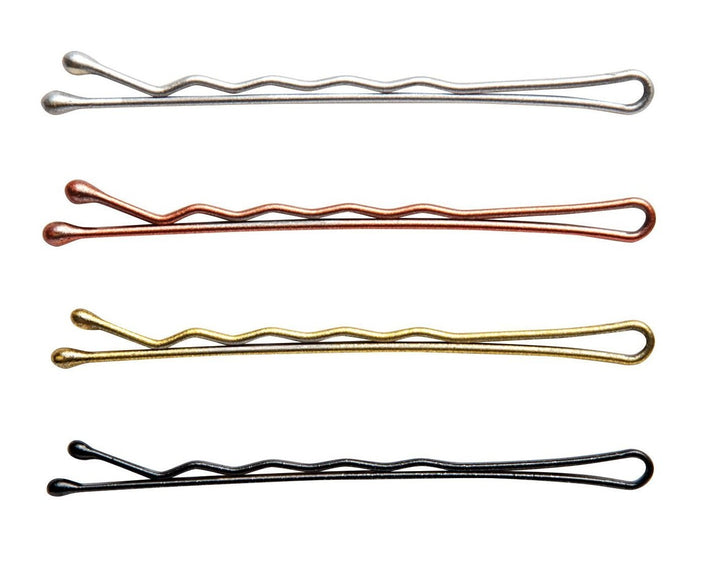Assorted Colors : Diane Fromm 60 Pack Bob Pins 2'' Assorted Colors/Colores Variados Black Silver Copper Gold DHC020