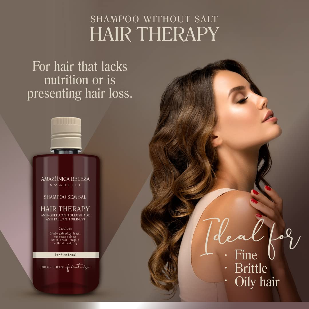 Hair Therapy Shampoo & Conditioner Set for Stronger, Thicker Hair - Professional Anti-Hair Loss and Oil Control, Hydrates and Adds Shine, Paraben-Free, Silicone-Free