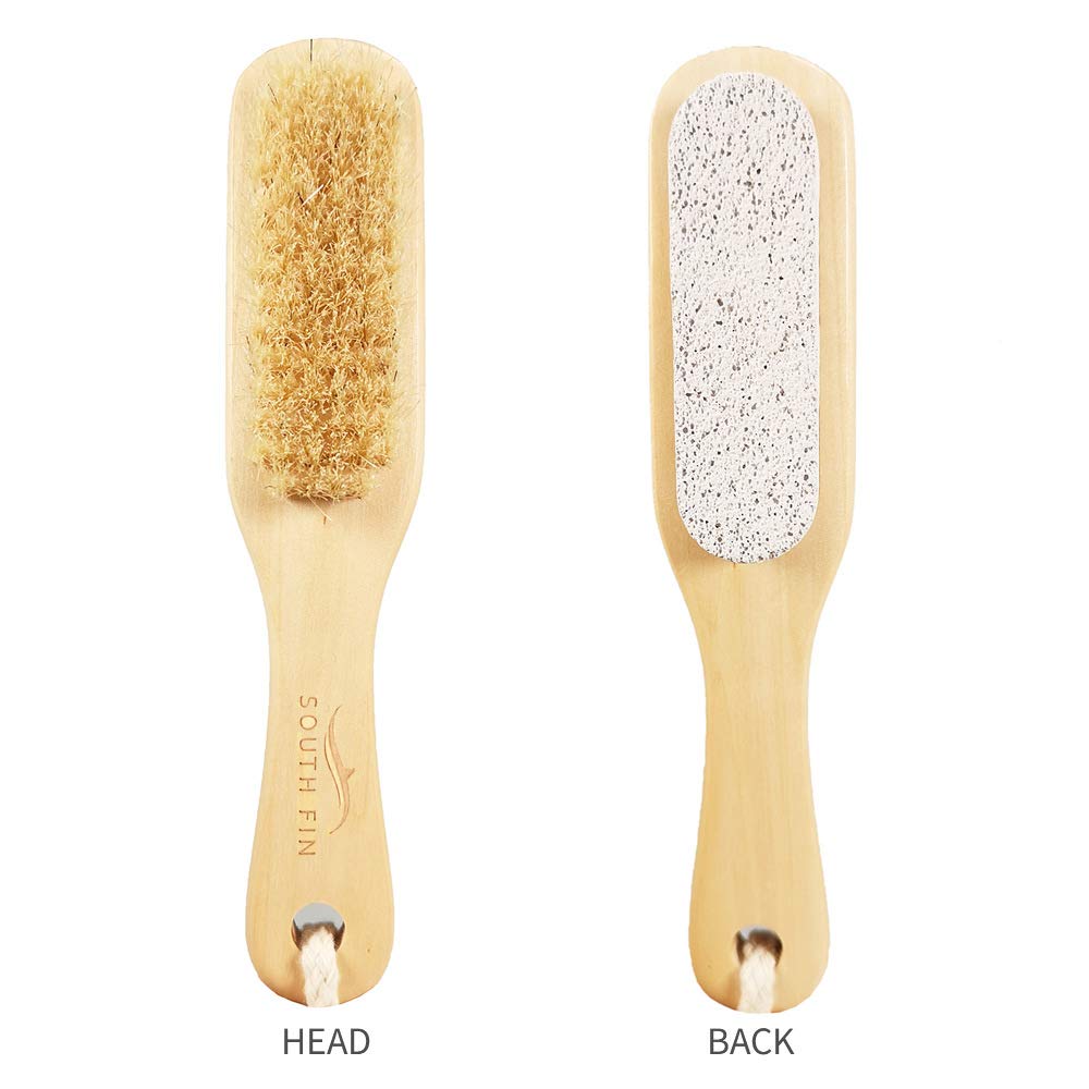 1pc Callus Corn Foot File Remover Pumice Stone Brush Foot Scrubber Exfoliator Double Side with Pumice Stone and Bristle Brush Heel Scraper Pedicure File Removes Dead Skin for Men Women