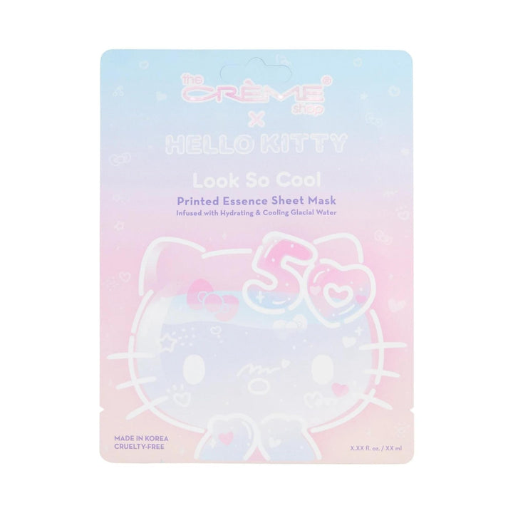 The Crème Shop x Hello Kitty Look So Cool Printed Essence Sheet Mask, Infused with Hydrating and Cooling Glacial Water, Korean Face Mask - 50th Year Anniversary Limited Edition (Pack of 1)