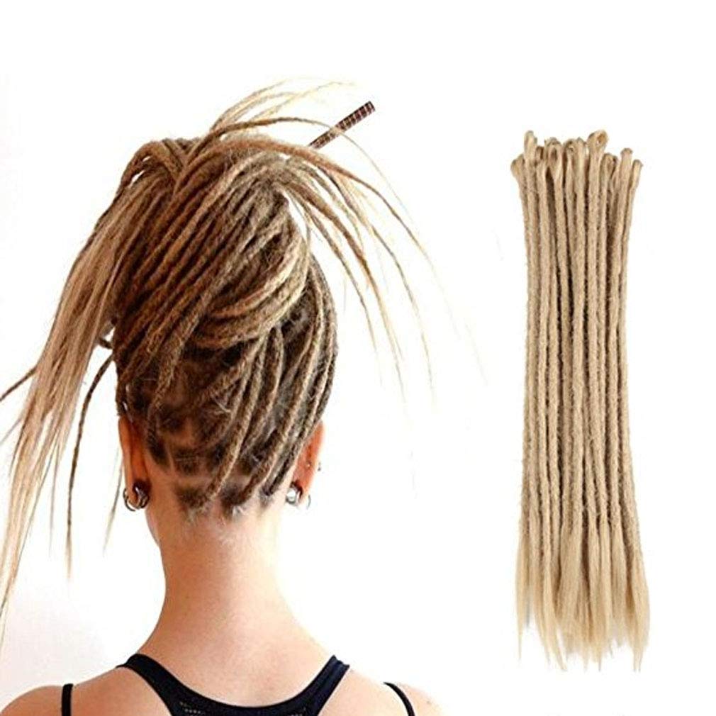 Sand-20'' : AOSOME 20 Inch Sand Color Dreadlock Extensions Crochet Locs Braids 20pcs All Handmade Synthetic Hair Extension