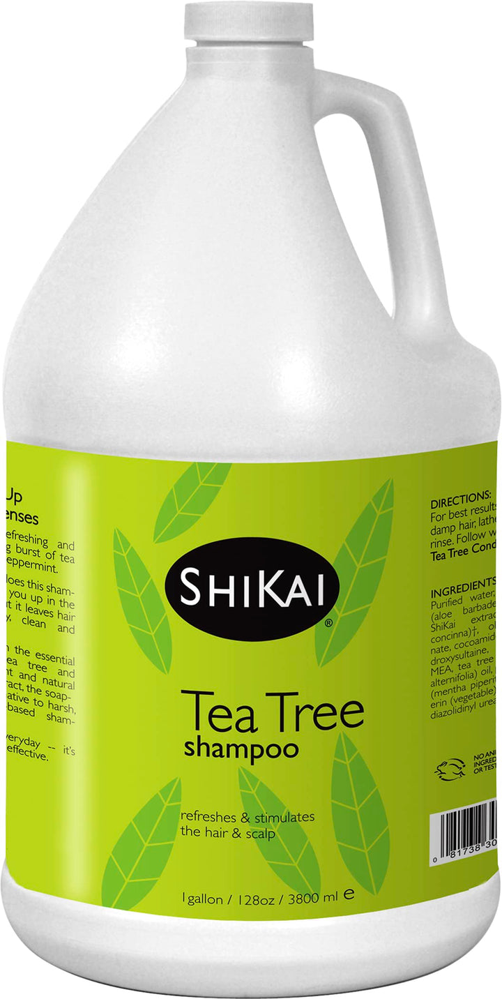 Tea Trea Shampoo, 128 Ounce : ShiKai - Natural Tea Tree Oil Shampoo, Rich in Natural Oils to Refresh & Stimulate the Hair and Scalp (1 Gallon)