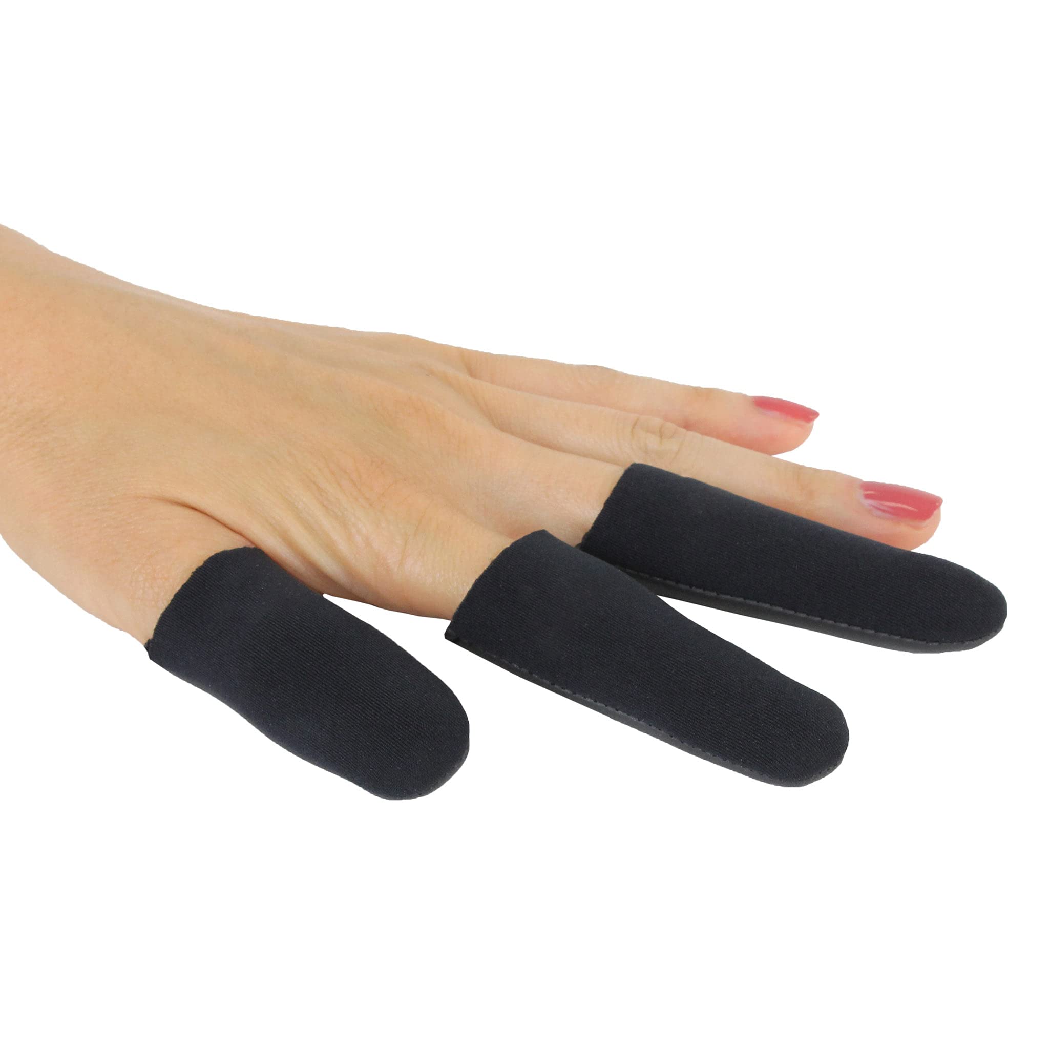 JATAI Heat Shield - Professional High Heat Resistant Finger Protection Guards for Curling and Flat Irons, Wands, Blow Dryers - 3pc (Thumb & 2 Fingers) (S/M - thumb 3/4 (2cm) wide or less, Black)