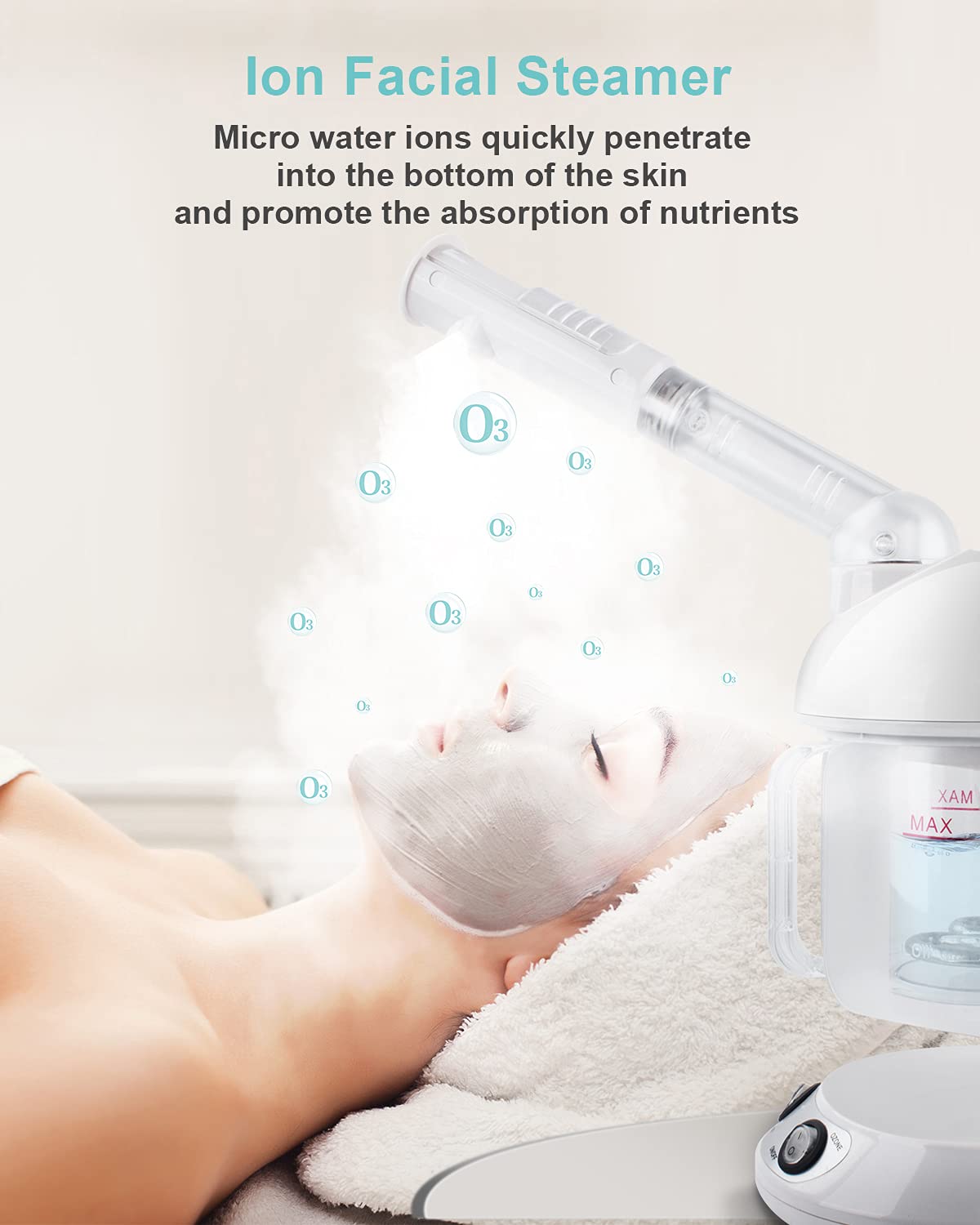 EZBASICS Hair Steamer 2 In 1 Ion Facial Steamer,Hair Humidifier Hot Mist Moisturizing Facial Atomizer Face Hydration System Sprayer,Design For Personal Care Use At Home Or Salon