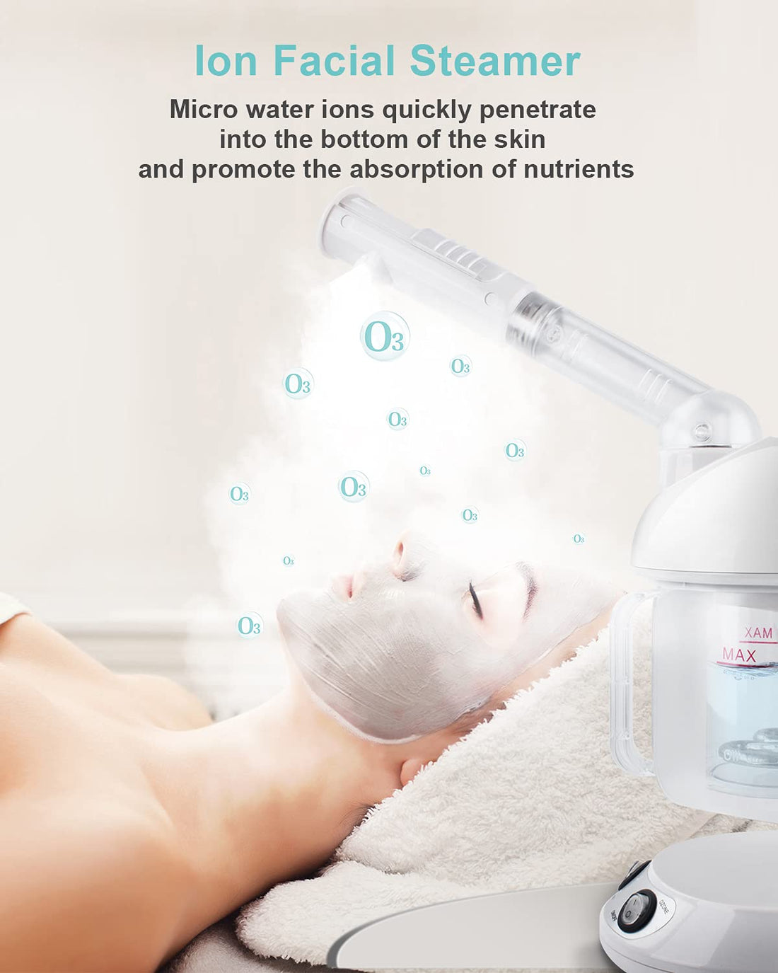 EZBASICS Hair Steamer 2 In 1 Ion Facial Steamer,Hair Humidifier Hot Mist Moisturizing Facial Atomizer Face Hydration System Sprayer,Design For Personal Care Use At Home Or Salon