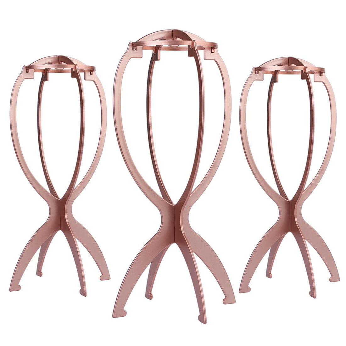 Dreamlover Wig Head Stand for Wigs, Rose Gold, 3 Packs