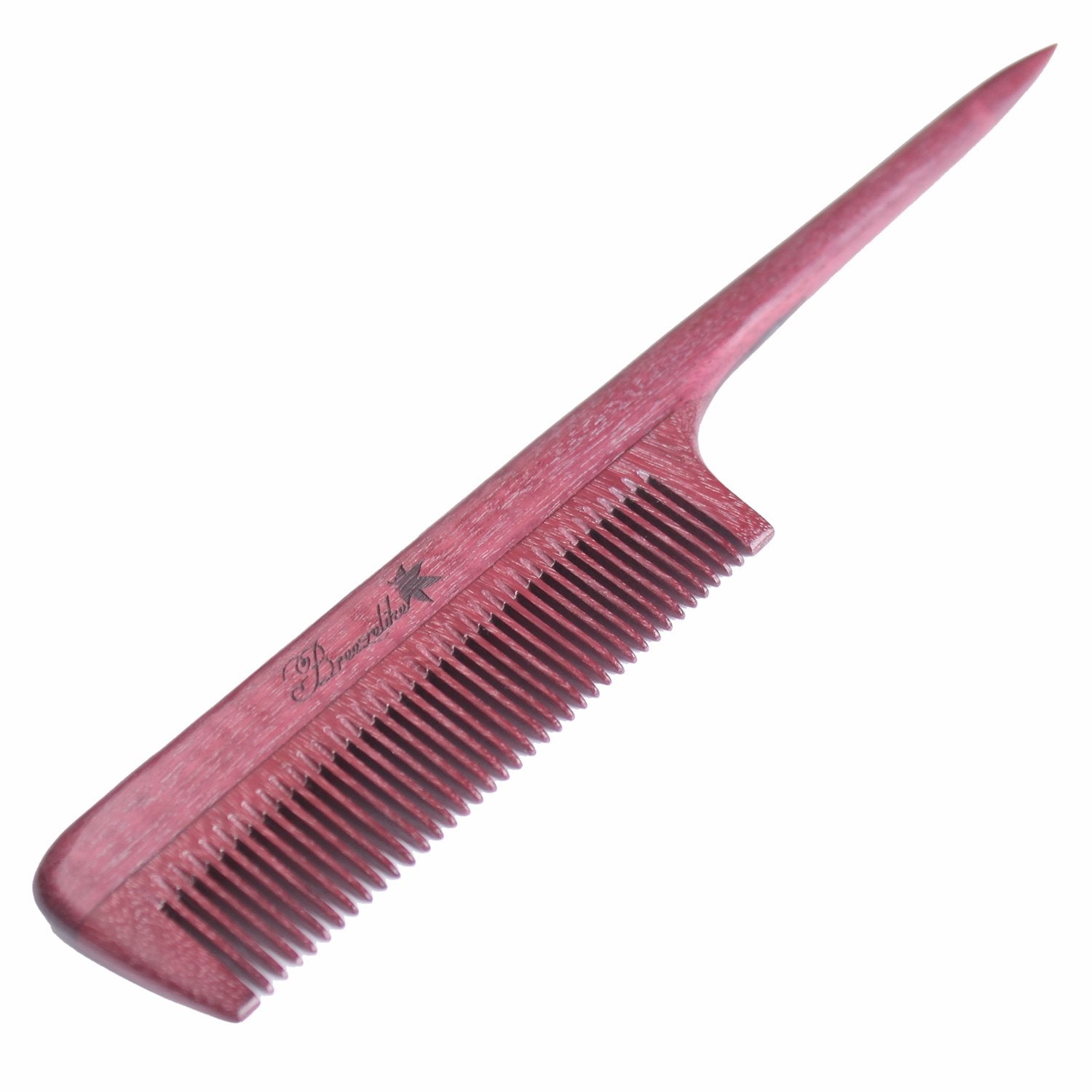 Breezelike Hair Combs - Fine Tooth Purpleheart Wooden Tail Comb - No Static Teasing Hair Comb for Women