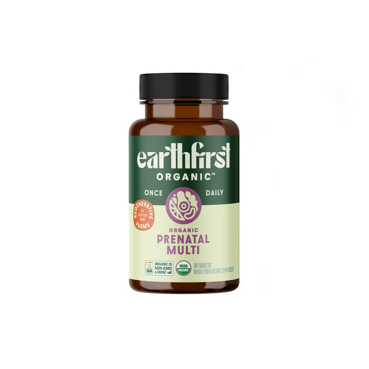 EarthFirst Organic Prenatal Multi Once Daily, Prenatal Vitamins for Women for Conception, Pregnancy, Postpartum & Breastfeeding, 30 Count