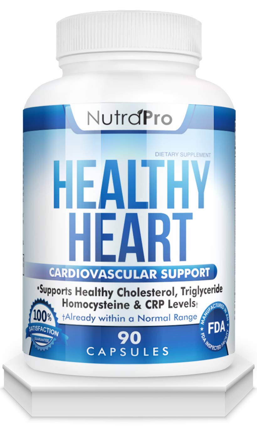 NutraPro Healthy Heart - Heart Health Supplements. Artery Cleanse & Protect. Supports Healthy Cholesterol and Triglyceride. GMP Certified