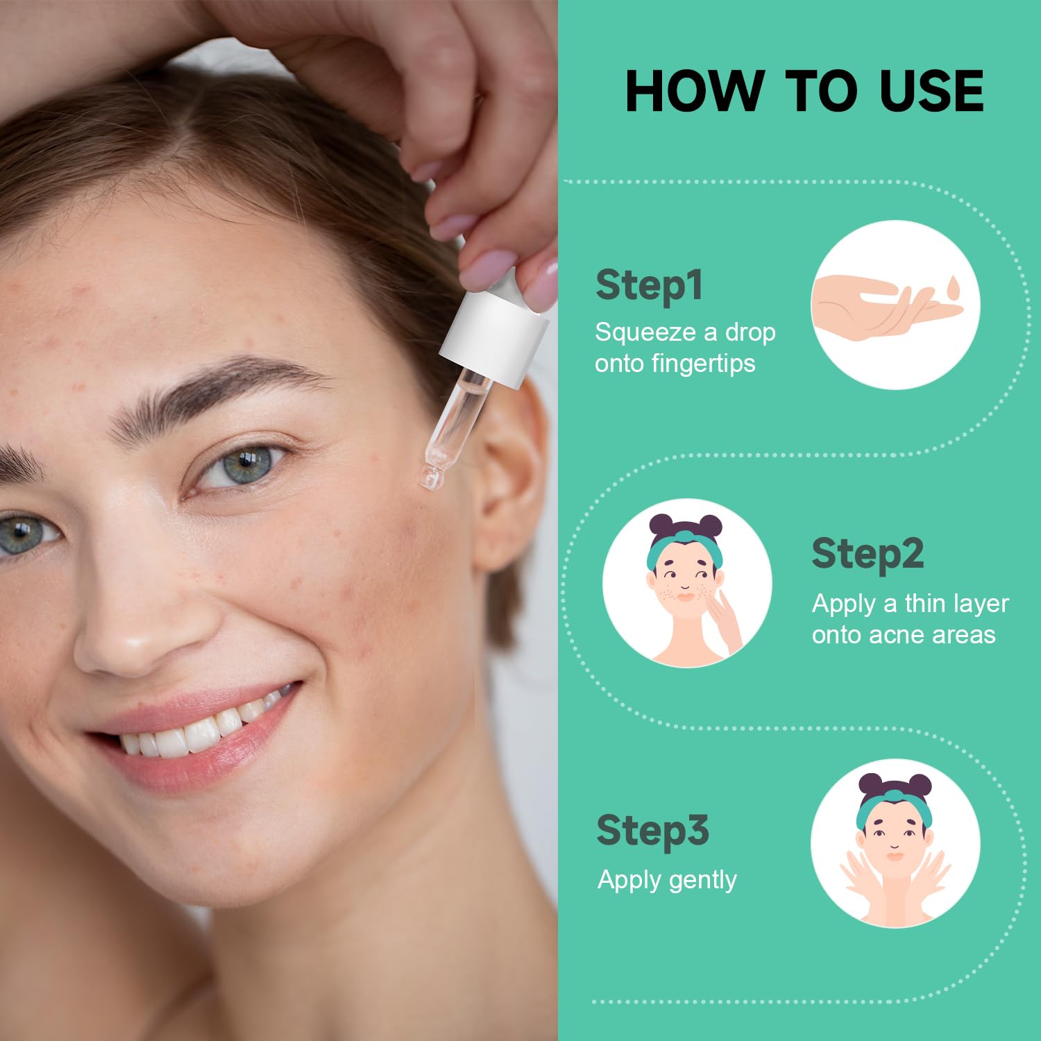 Fcoget Acne Spot Treatment Serum for Face, with 2% Salicylic Acid & 4% Niacinamide Face Serum, Liquid Pimple Patch for Acne Prone Skin, Soothing Redness, Clearing Oil Skin Care for Teens & Adults