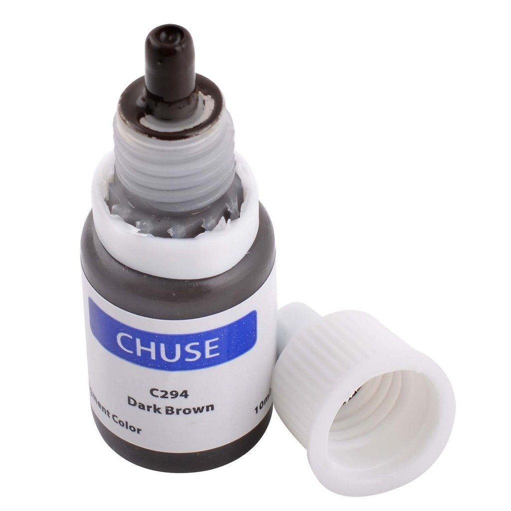 CHUSE C294, 10ml, Dark Brown, Passed SGS,DermaTest Micro Pigment Cosmetic Color Permanent Makeup Tattoo Ink