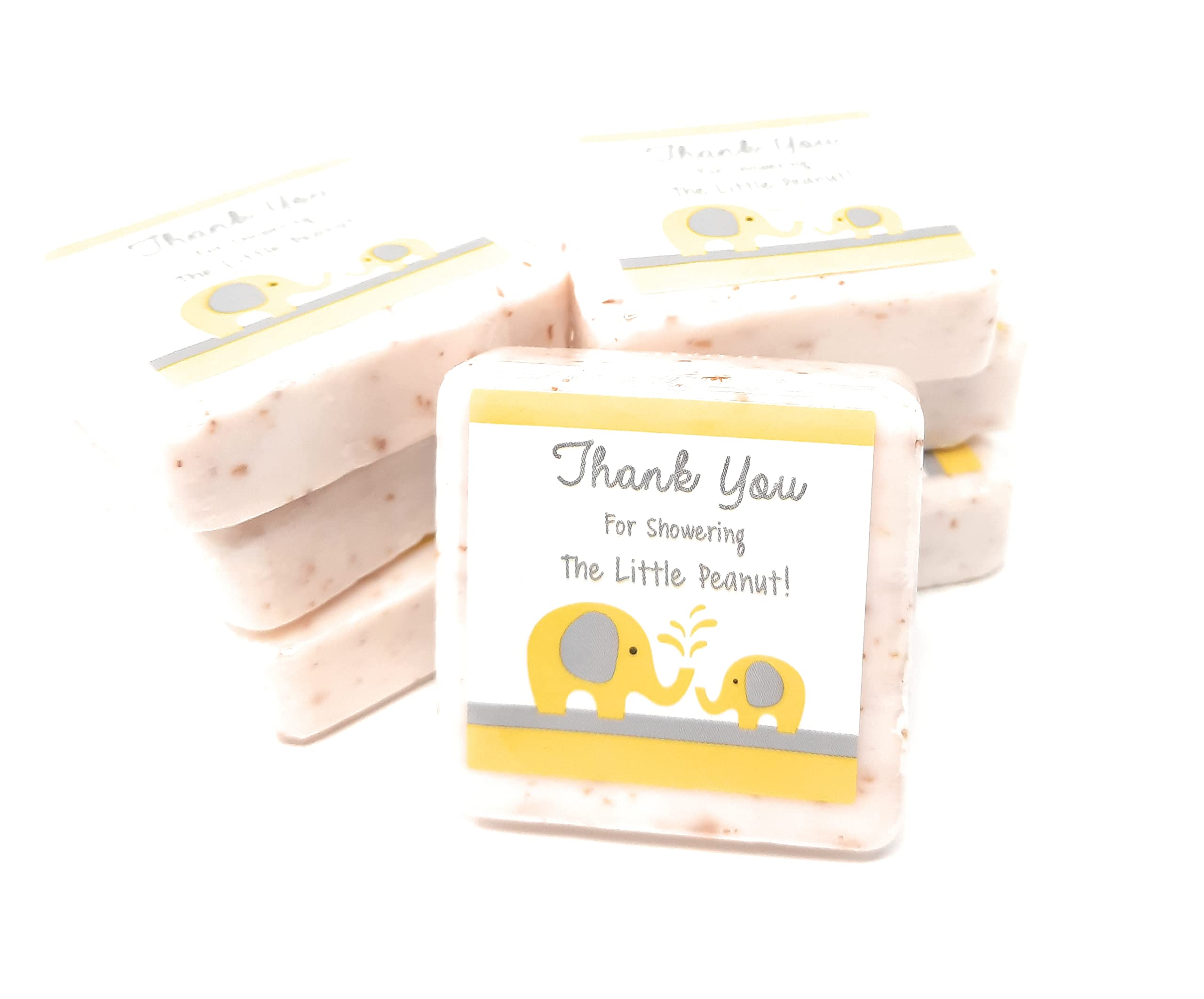 Botanical Bars 12 Yellow and Grey Elephant Thank You Soap Favors - 1.5oz Soap Favors - Gender Neutral Baby Shower Favors - Elephant Baby Shower Favors