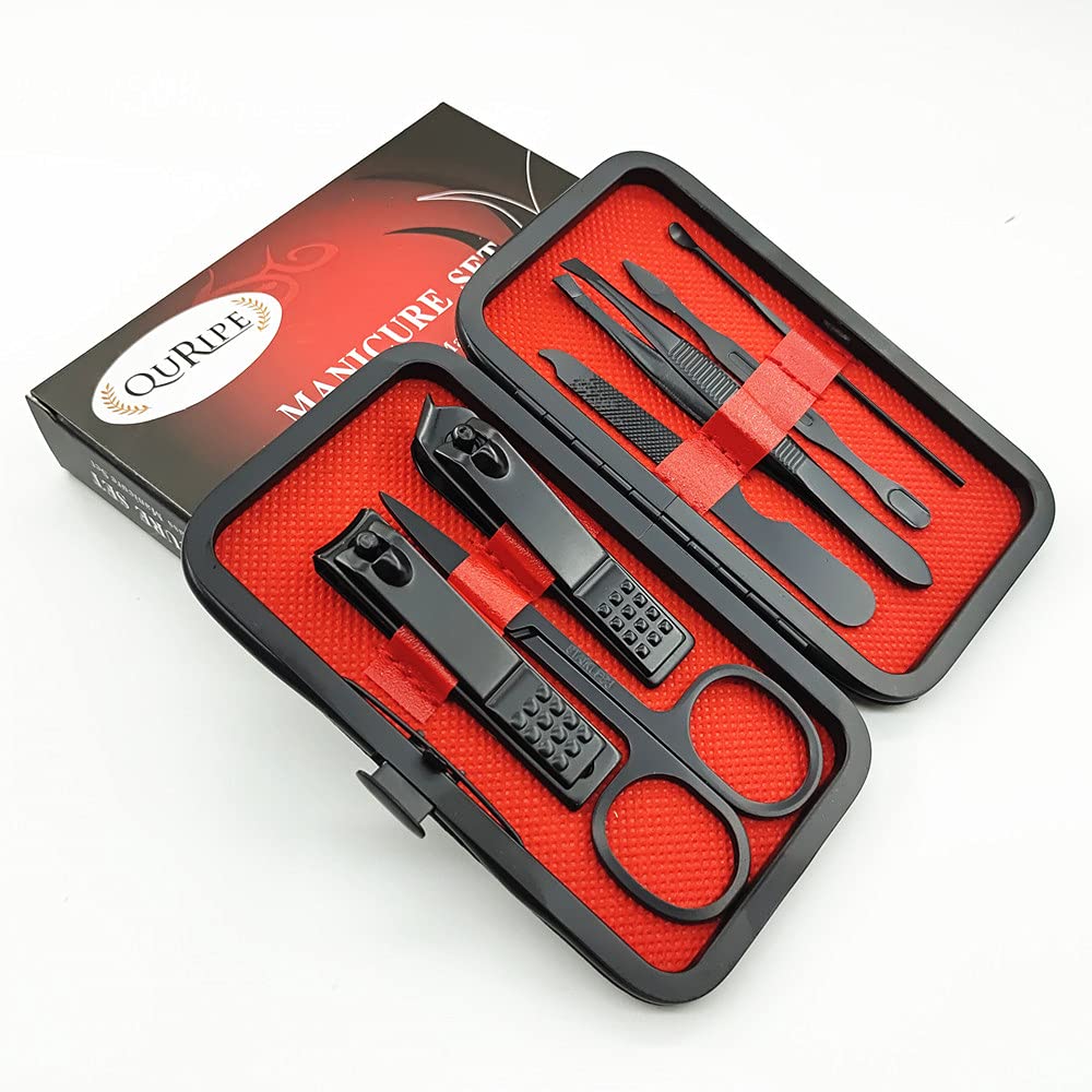 Nail Clipper Set ,Men Travel Luxury Manicure 8 In 1 Stainless Steel Nail Care Kit Professional Travel Grooming Kit Gift For Women Men Friends Parents Manicure(8 pcs)