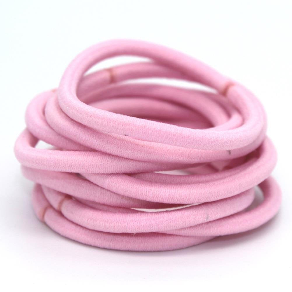 100 Pcs, Pink: La Tartelette 4 Mm Elastic Bands Hair Ties Children Rubber Hair Headbands - 100 Pcs (Pink)