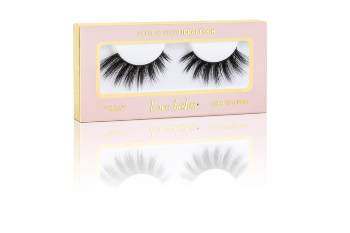 Icona Lashes Premium Quality False Eyelashes | I See You Boo | Sexy & Bold | Non-Magnetic | Natural Look and Feel | Reusable | 100% Handmade & Cruelty-Free | Signature Packaging