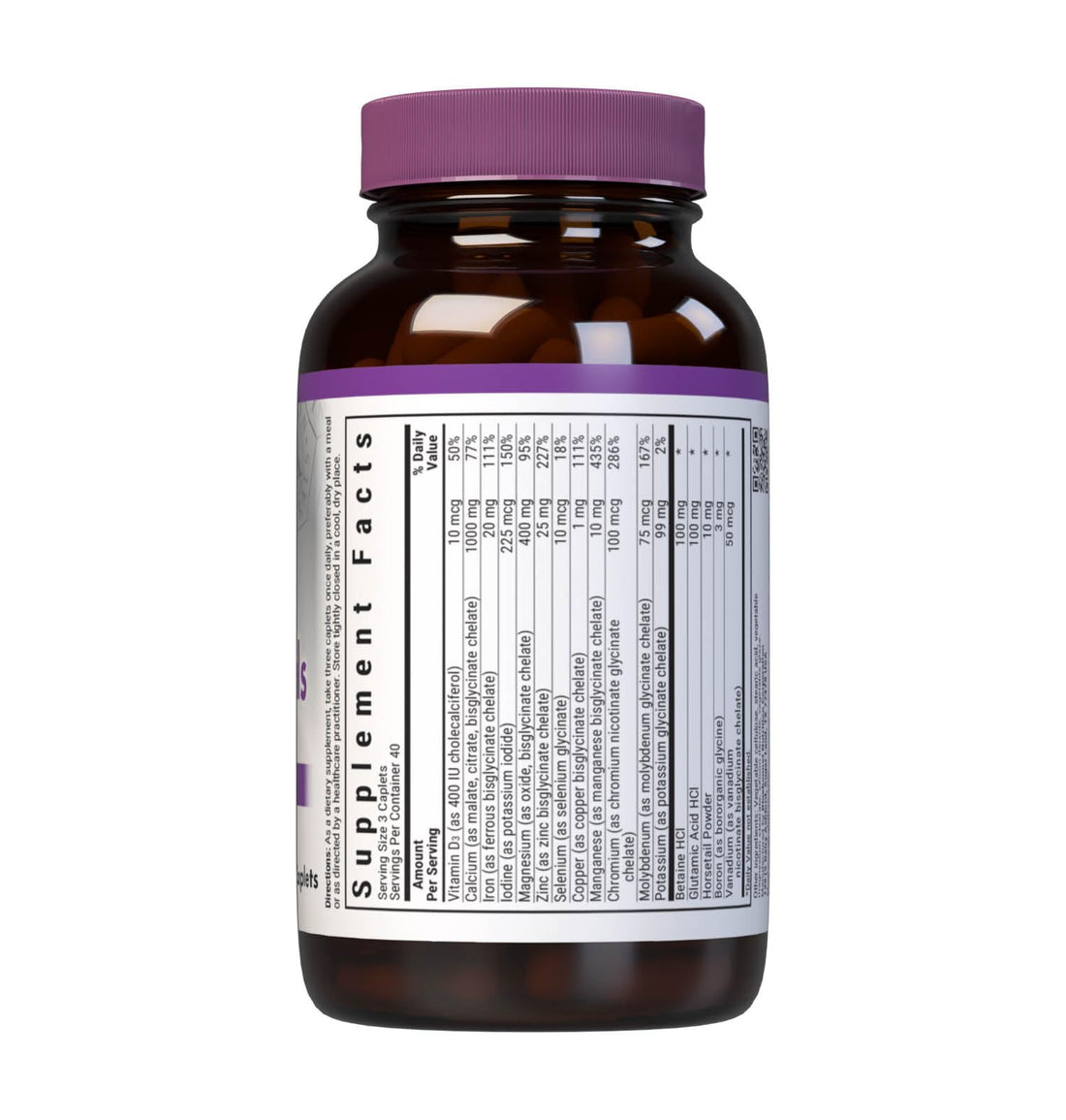 Bluebonnet Nutrition High Potency Chelated Multiminerals, Albion Chelated Minerals, Soy-Free, Gluten-Free, Non-GMO, Kosher Certified, Dairy-Free, 120 Caplets, 40 Servings
