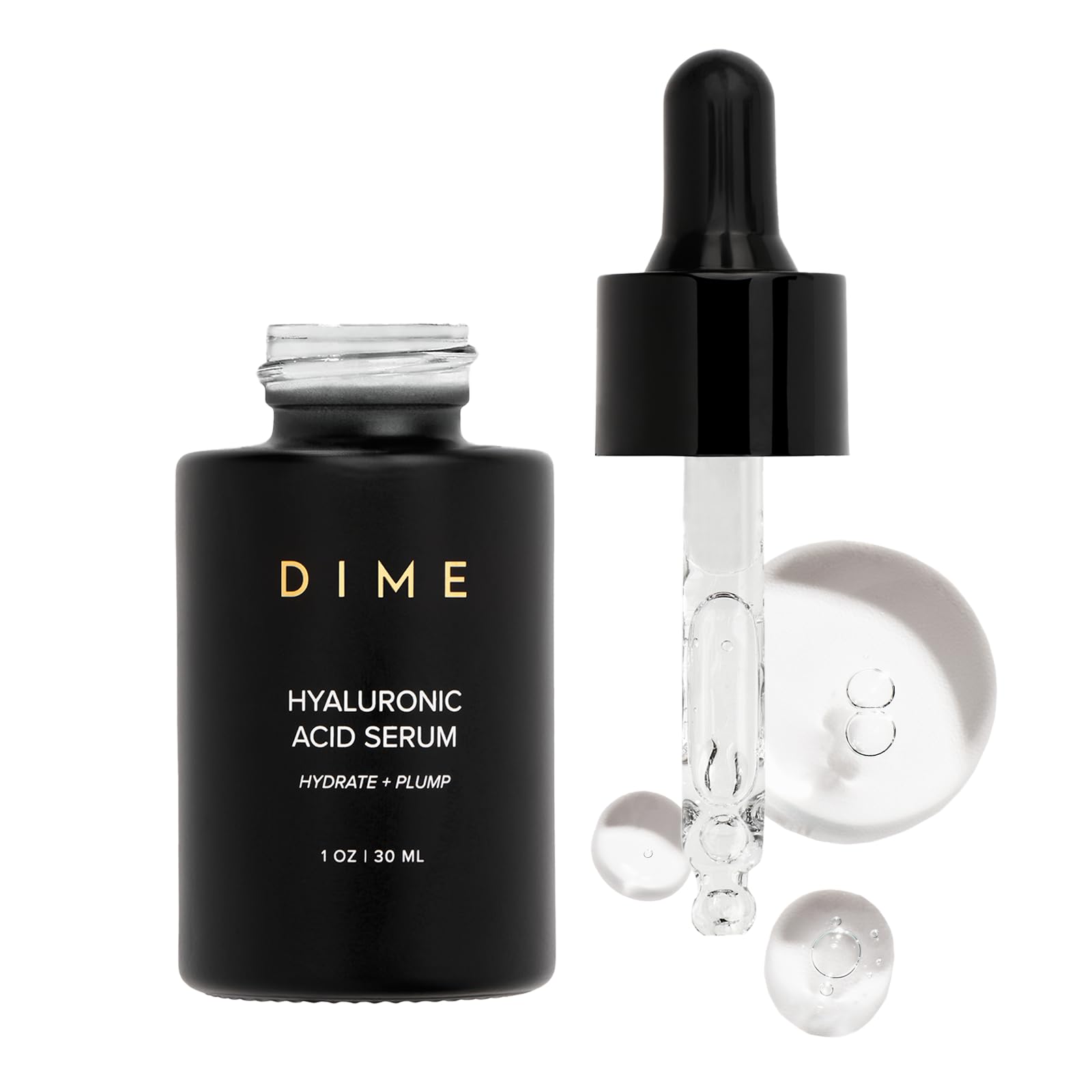 DIME Beauty Hyaluronic Acid Serum, Non-Greasy Hydrating Face Serum with Pure Hyaluronic Acid, 1 oz / 30 ml