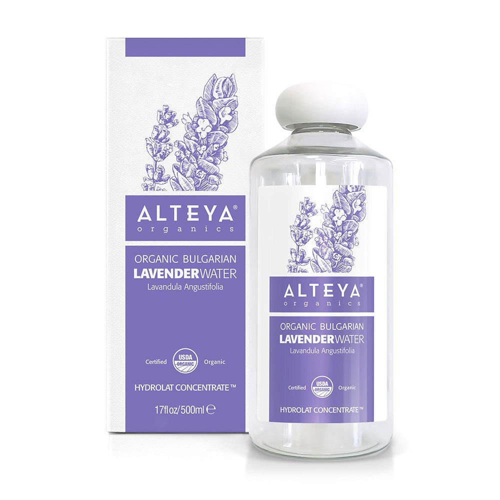 Alteya Organics Lavender Water USDA Certified Organic Facial Toner, 17 Fl Oz/500mL Pure Bulgarian Lavandula Angustifolia Flower Water, Award-Winning Moisturizer BPA-Free Bottle with Reducer