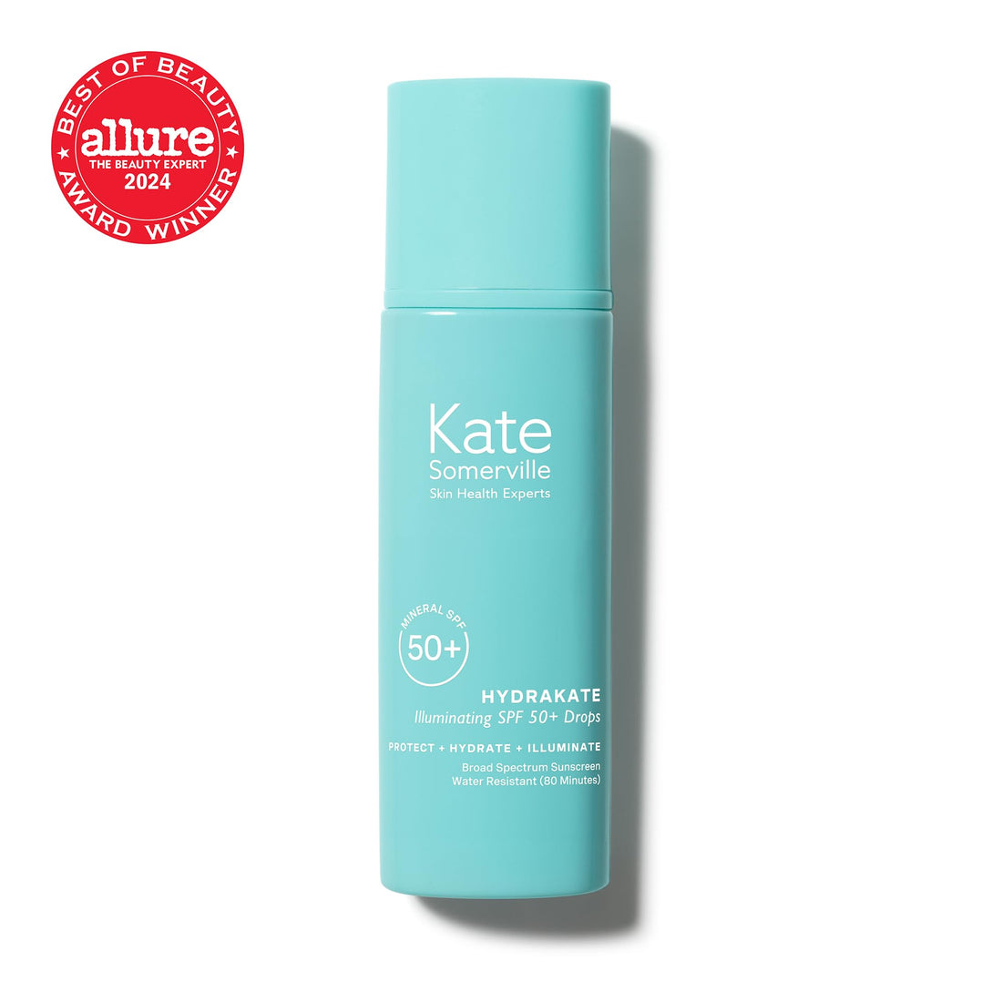 Kate Somerville HydraKate Illuminating Sunscreen Drops for face with 50+ SPF, Zinc Oxide and Mineral Tinted, Moisturizing and Anti-Aging, 1.7 Fl. Oz