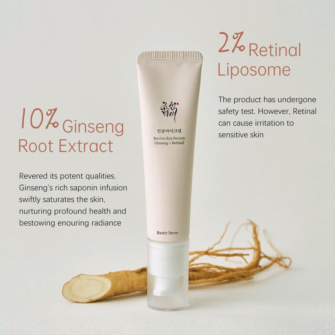 BAUTY JSEON Revive Eye Serum with Retinal Niacinamide Correction for Dark Circles, Puffy Eye Bags, Wrinkles & Fine Lines, Korean Skin Care 1 fl.oz/ 30ml