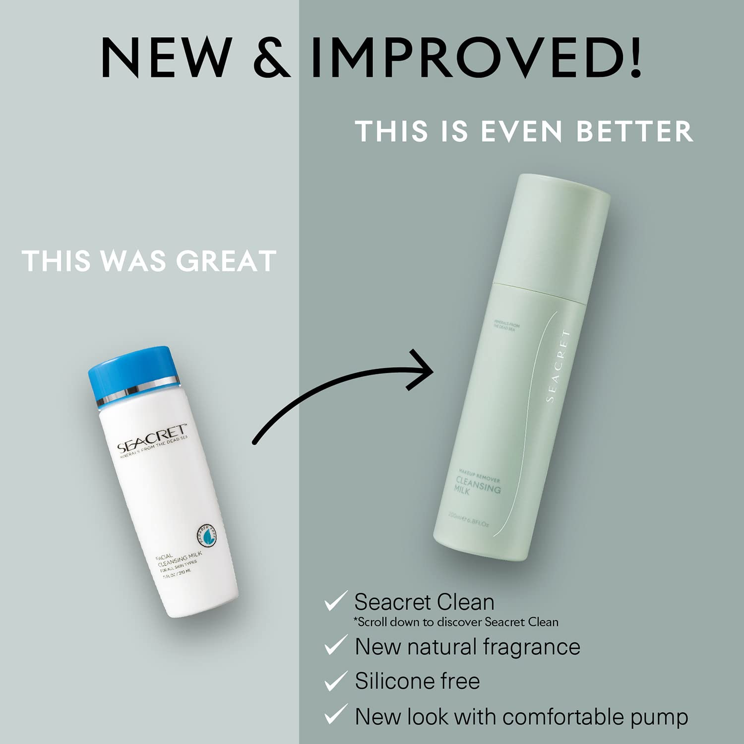 SEACRET Minerals From The Dead Sea Facial Cleansing Milk, Facial Wash For Women, Cleansing Milk Cosmetics 7.1 FL.OZ.