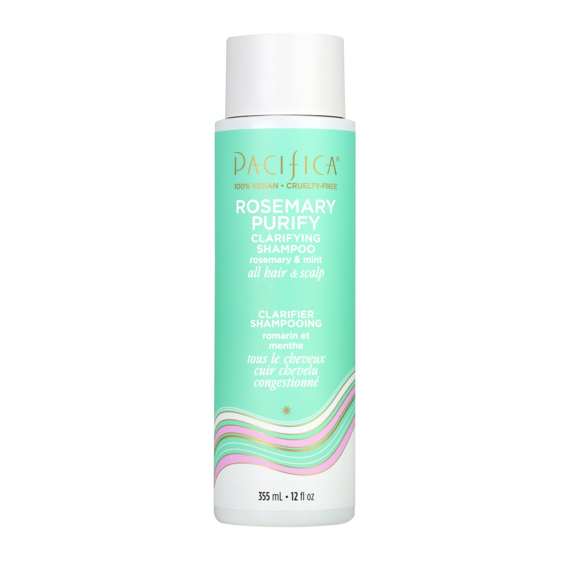 PACIFICA Rosemary Purify Invigorating Shampoo, rosemary, mint, 12 Fl Oz