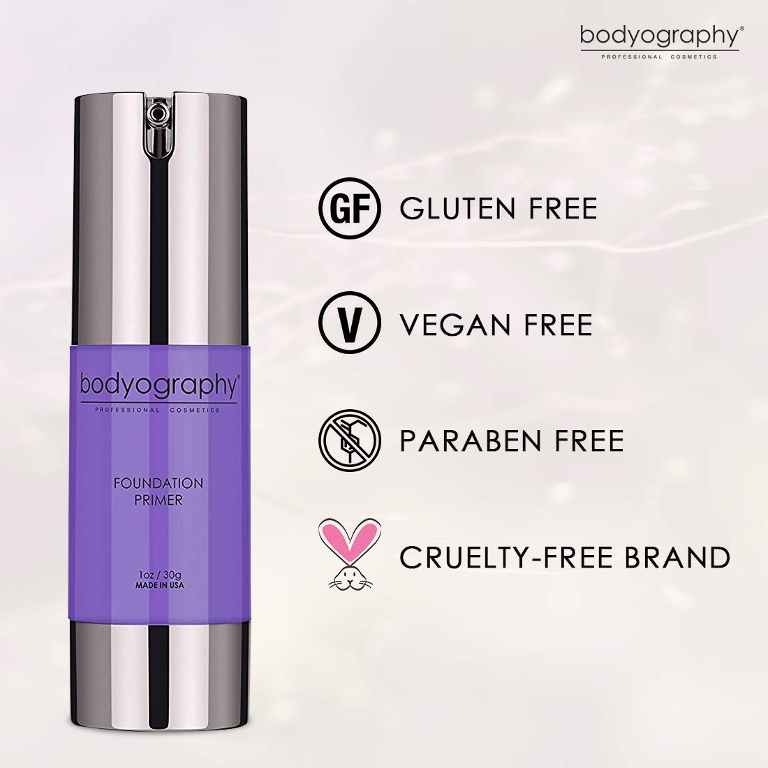 Bodyography Foundation Primer, Purple, 1 Ounce