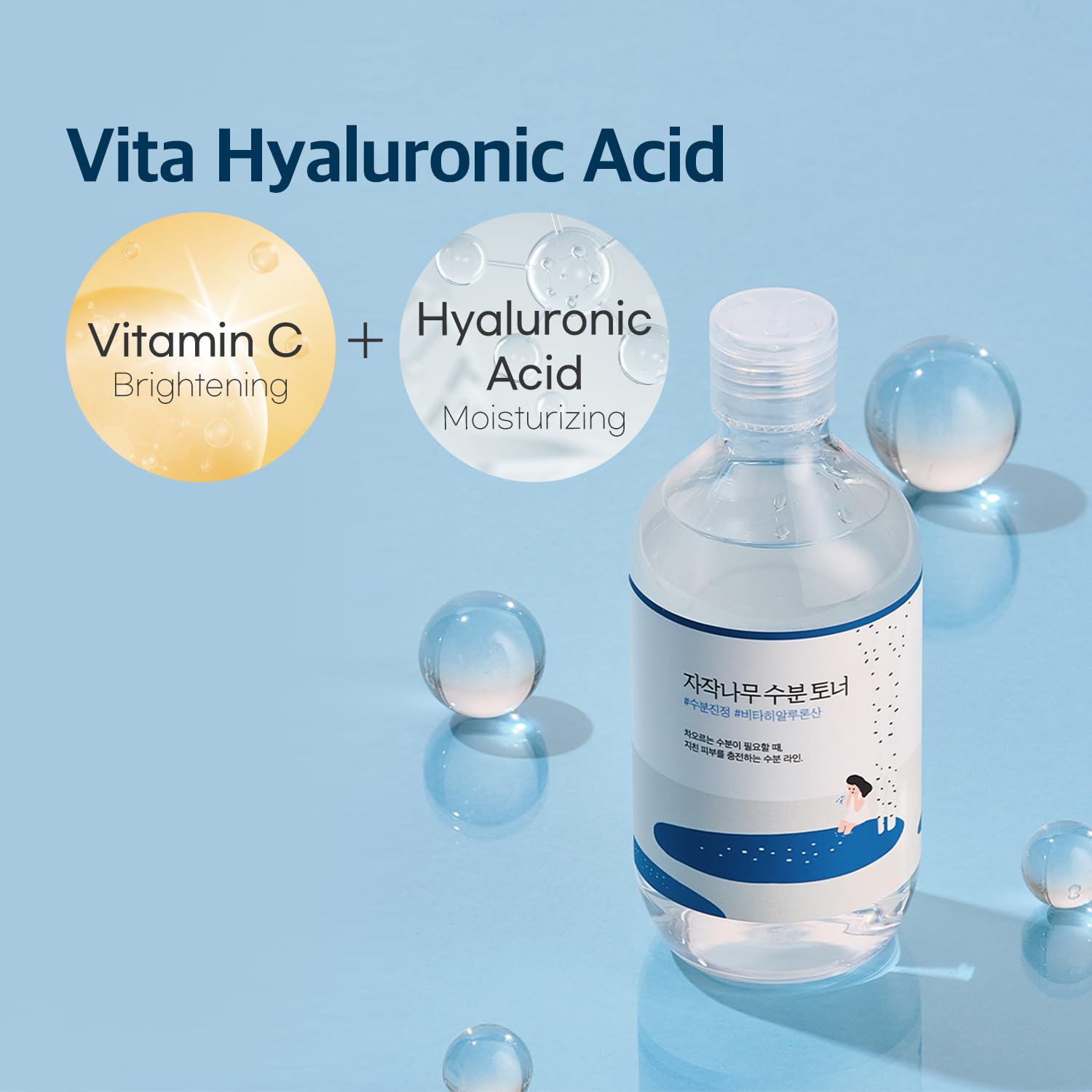 ROUND LAB Birch Juice Moisturizing Toner 300ml / Vita Hyaluronic Acid, Alcohol-Free, Fragrance & Essential oil-Free Hydrating Toner