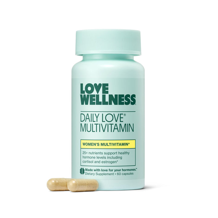 Love Wellness Daily Love Multivitamin for Women | Supports Energy, Cortisol, Immune Health, Stress Relief, & PMS | Complete with Vitamin D, C, Iron, Calcium, Zinc, & Biotin, Magnesium | 60 Count