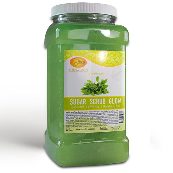 SPA REDI - Sugar Body Scrub, Green Tea, 128 Oz - Exfoliating, Moisturizing, Hydrating and Nourishing, Glow, Polish, Smooth and Fresh Skin - Body Exfoliator