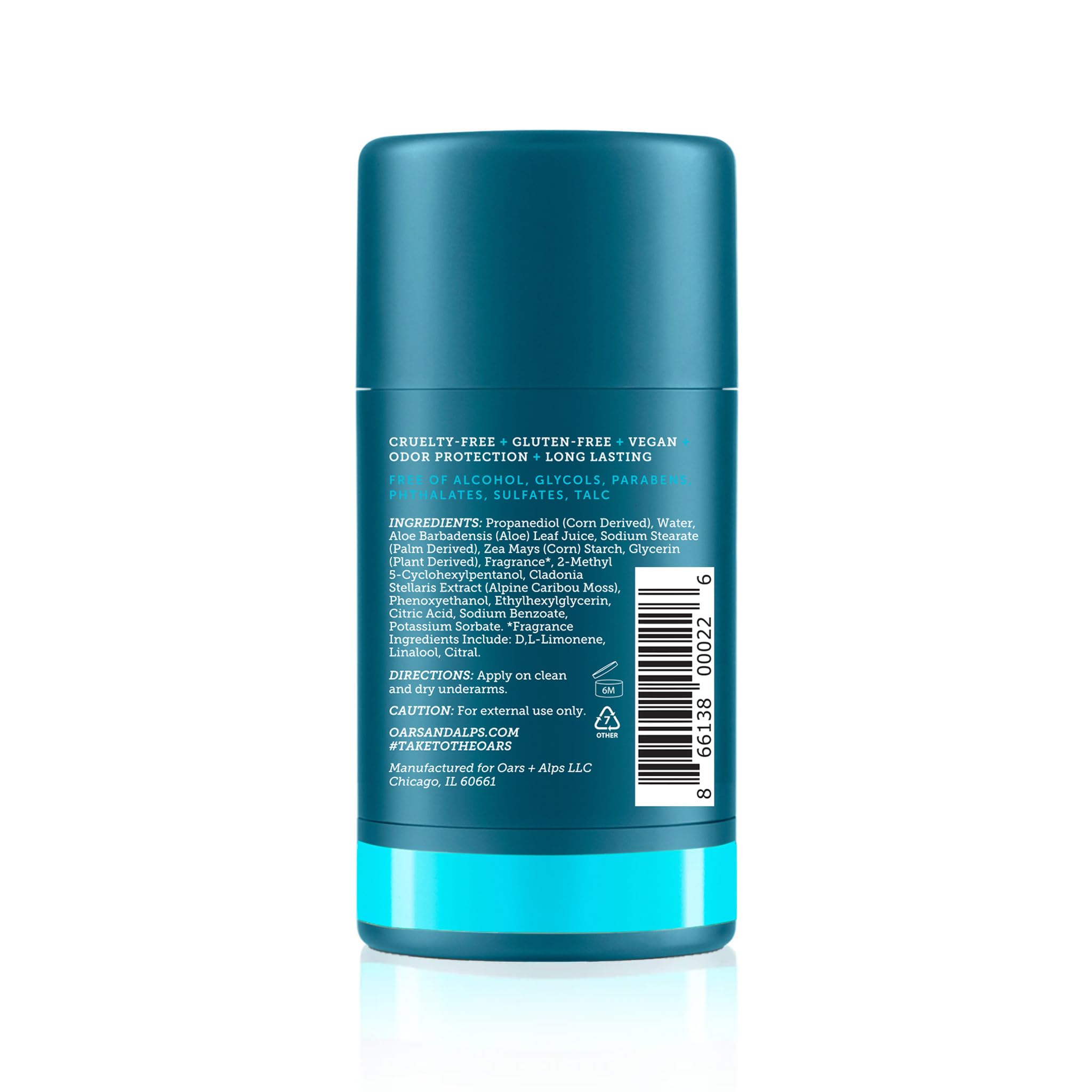 Oars + Alps Natural Deodorant for Men and Women, Aluminum Free and Alcohol Free, Vegan and Gluten Free, Fresh Ocean Splash, 2 Pack, 5.2 Oz