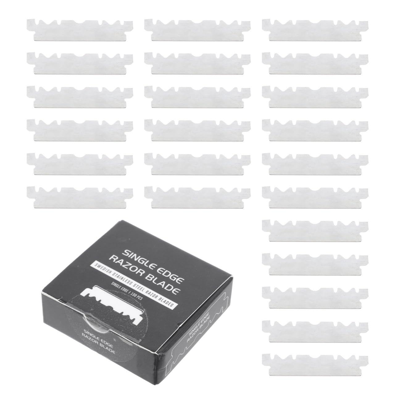 Hemoton 100pcs Razor Blade Manual Face Razor Barbershop Face Razor Single Face Facial Shaver Old Folding Cutter Stainless Steel Noodle Surface Coating: Chrome and