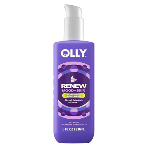 OLLY Renew Body Lotion-Serum with Vitamin D, Retinol & Botanicals – Nourishing Cleanser for Skin Barrier Repair, Deep Hydration, Jasmine Bergamot Scent, 8oz