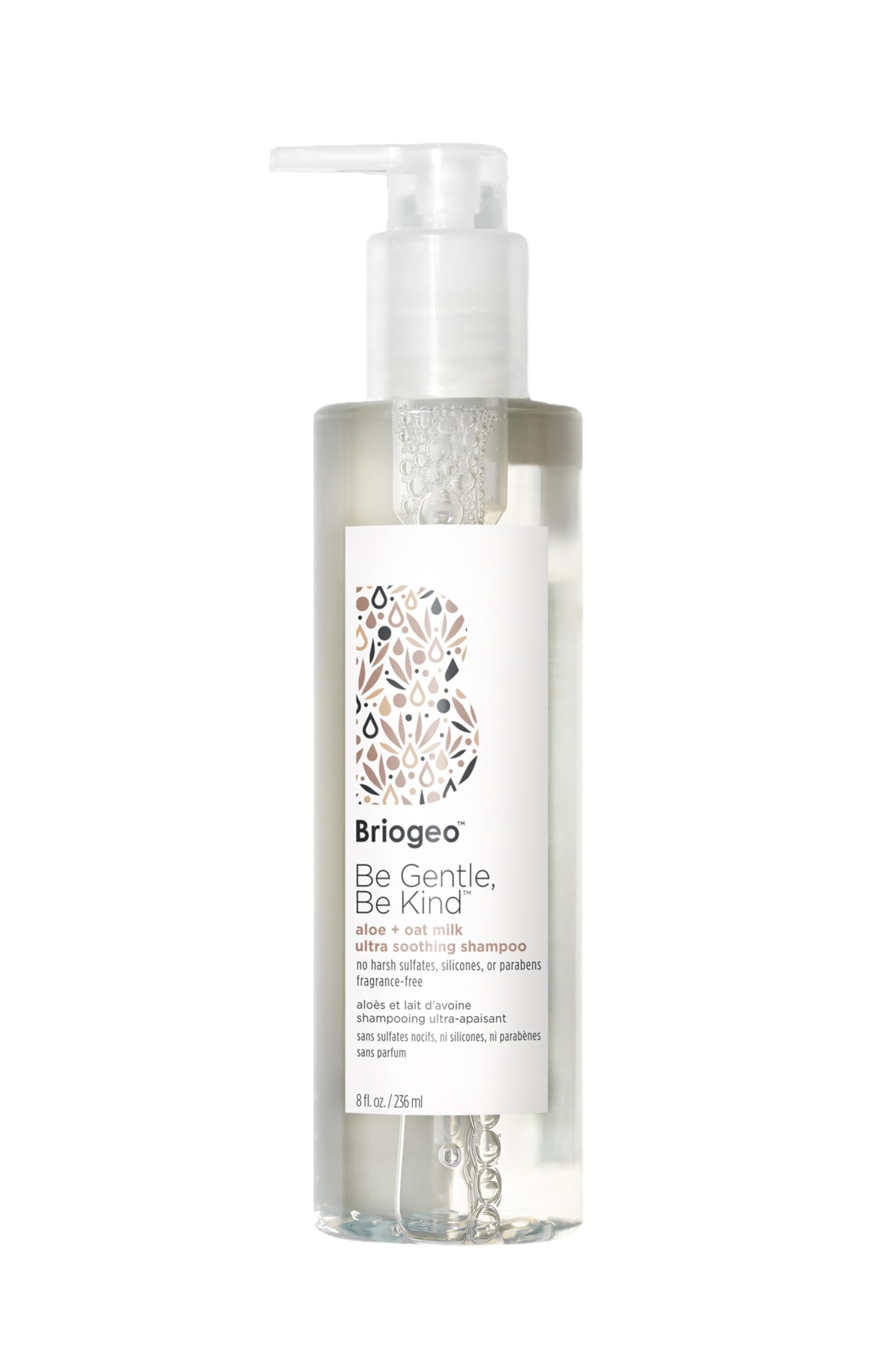 Briogeo Be Gentle, Be Kind Aloe + Oat Milk Ultra Soothing Shampoo, Hypoallergenic and Dermatologist-Approved Shampoo, Fragrance Free, Vegan, Cruelty-Free, 8 fl oz