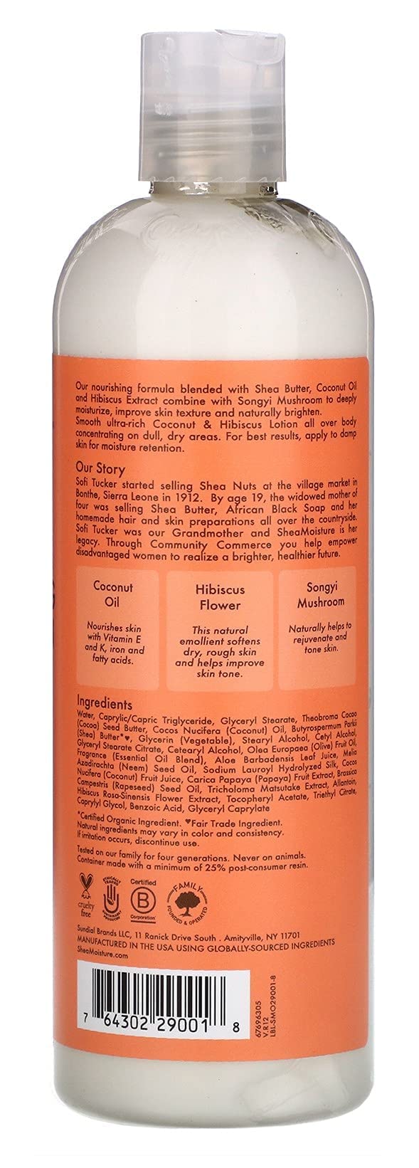 Sheamoisture Coconut & Hibiscus Body Lotion - 13 Oz (Packaging may vary)