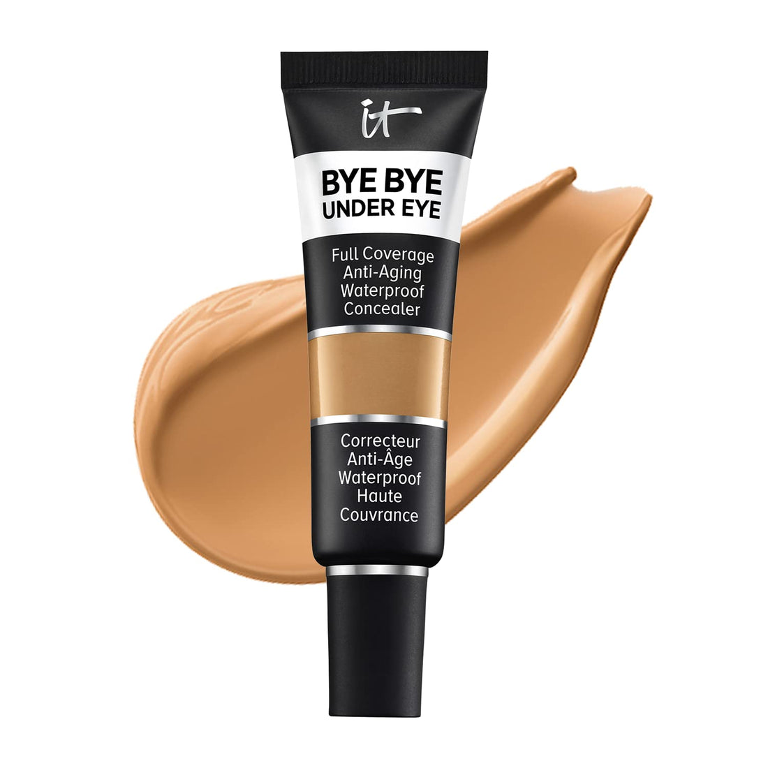 IT Cosmetics Bye Bye Under Eye, 34.5 Rich Golden (W) - Full-Coverage, Anti-Aging, Waterproof Concealer - Improves the Appearance of Dark Circles, Wrinkles & Imperfections - 0.4 fl oz