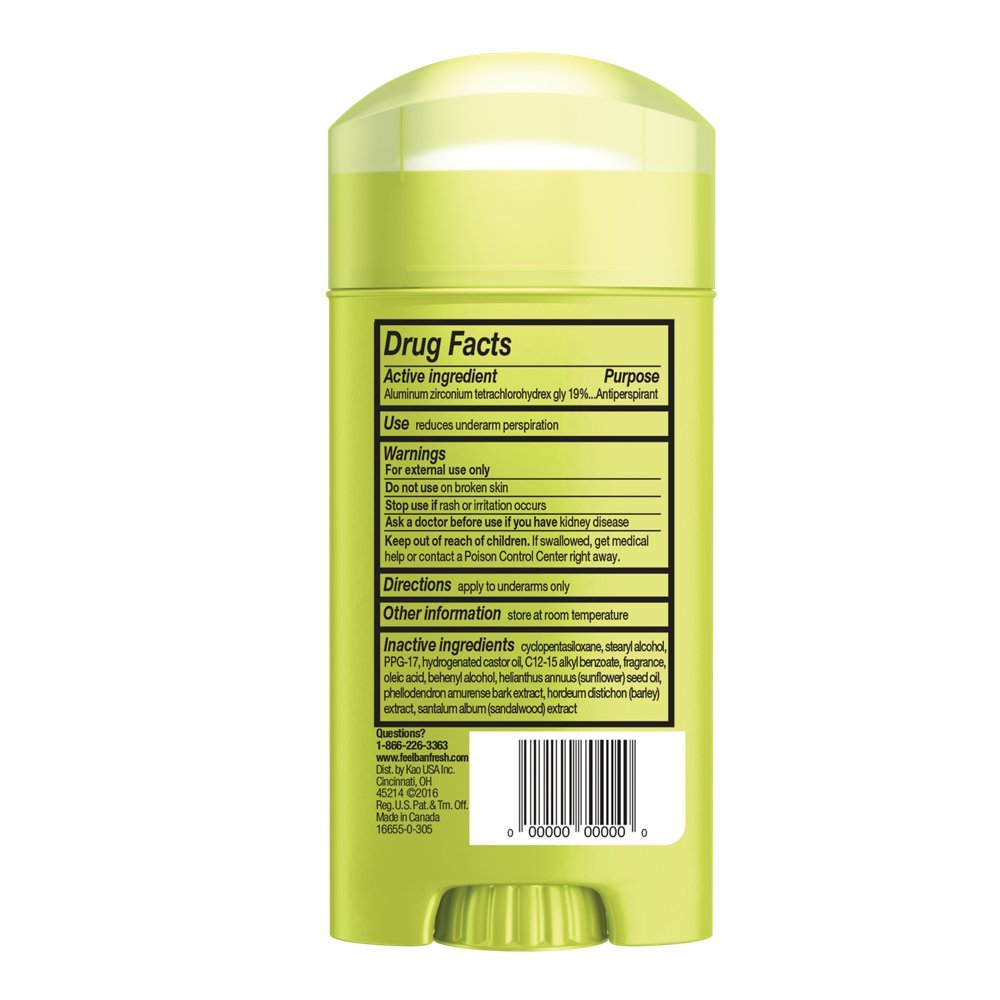 Ban Antiperspirant Deodorant, Invisible Solid, Shower Fresh, 2.6-Ounce (Pack of 6)