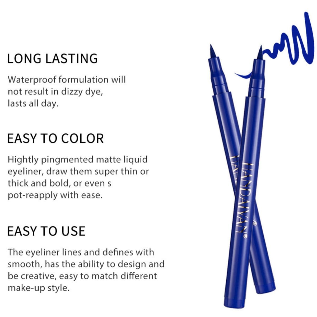 ONarisae eyeliner pencil waterproof ink liner liquid pigmented smudge proof eye liner pen White