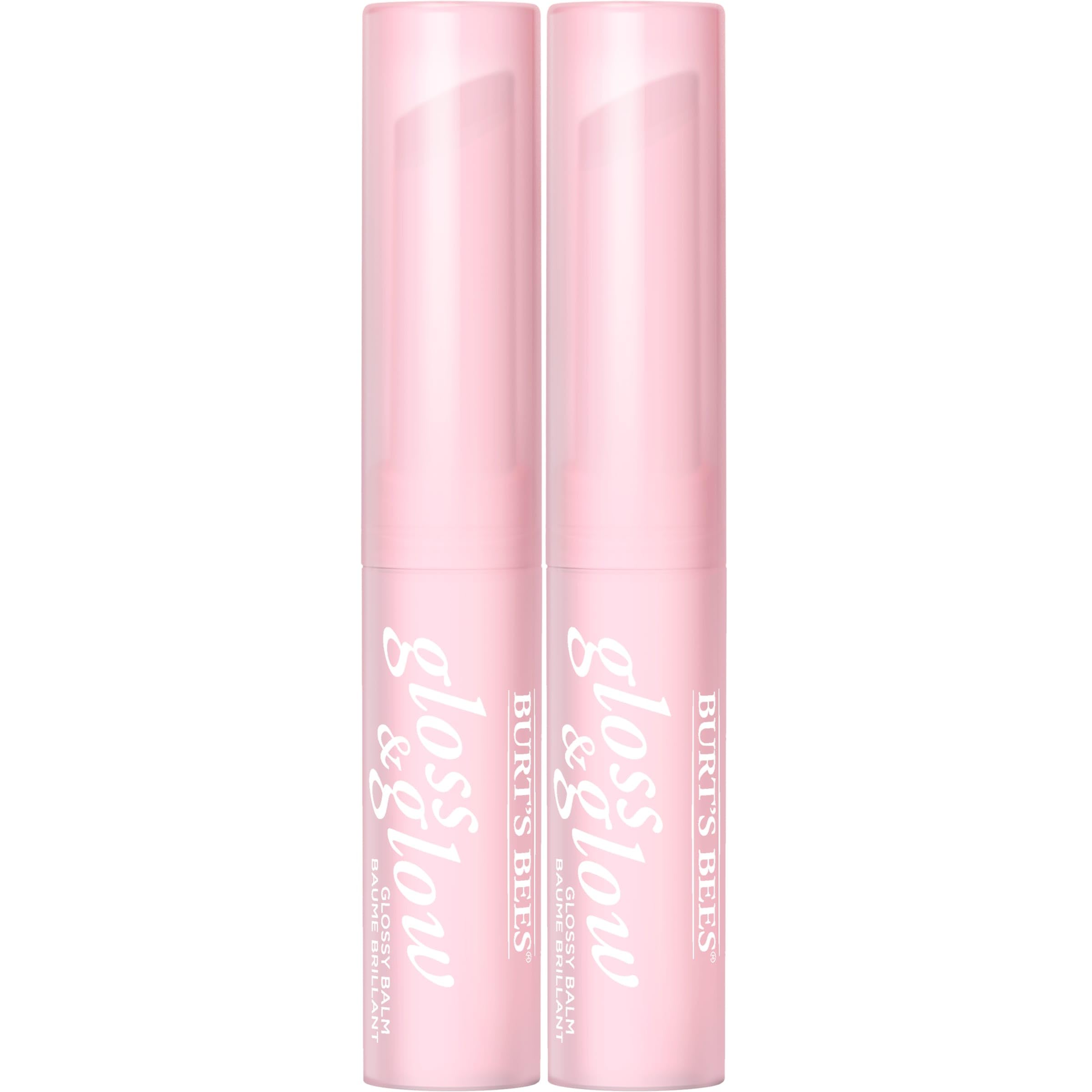 Burts Bees Gloss and Glow Glossy Balm, 100% Natural Origin, Winning in Pink, 1 Tube, Pack of 2