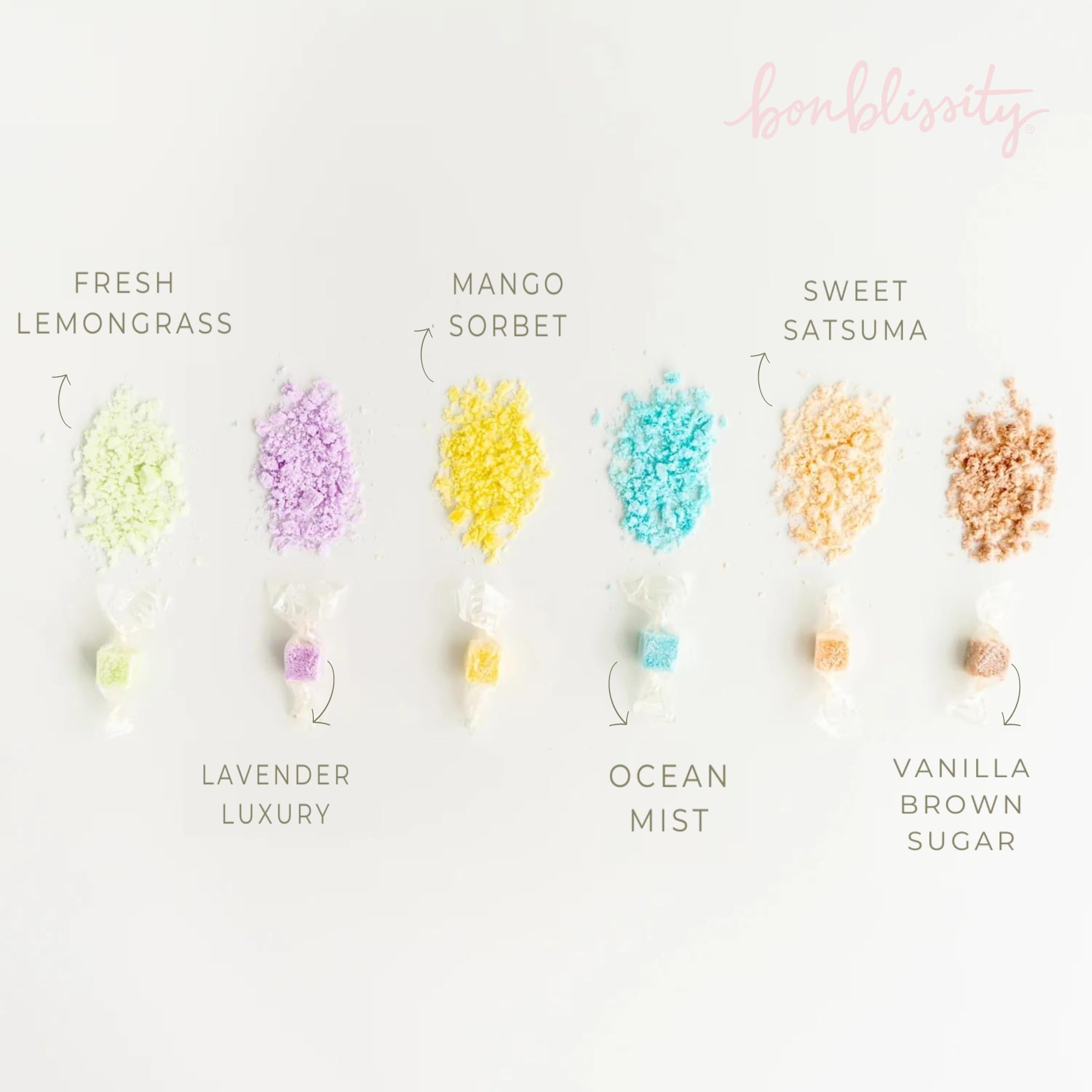 Bonblissity Sugar Cubes Candy Scrub, 30 pcs - Sugar Body Scrub Gift Set with Assorted Scents, Gentle Hand, Feet, and Body Exfoliator Turns into Lotions, Spa Small Gifts for Women and Men, Travel Size