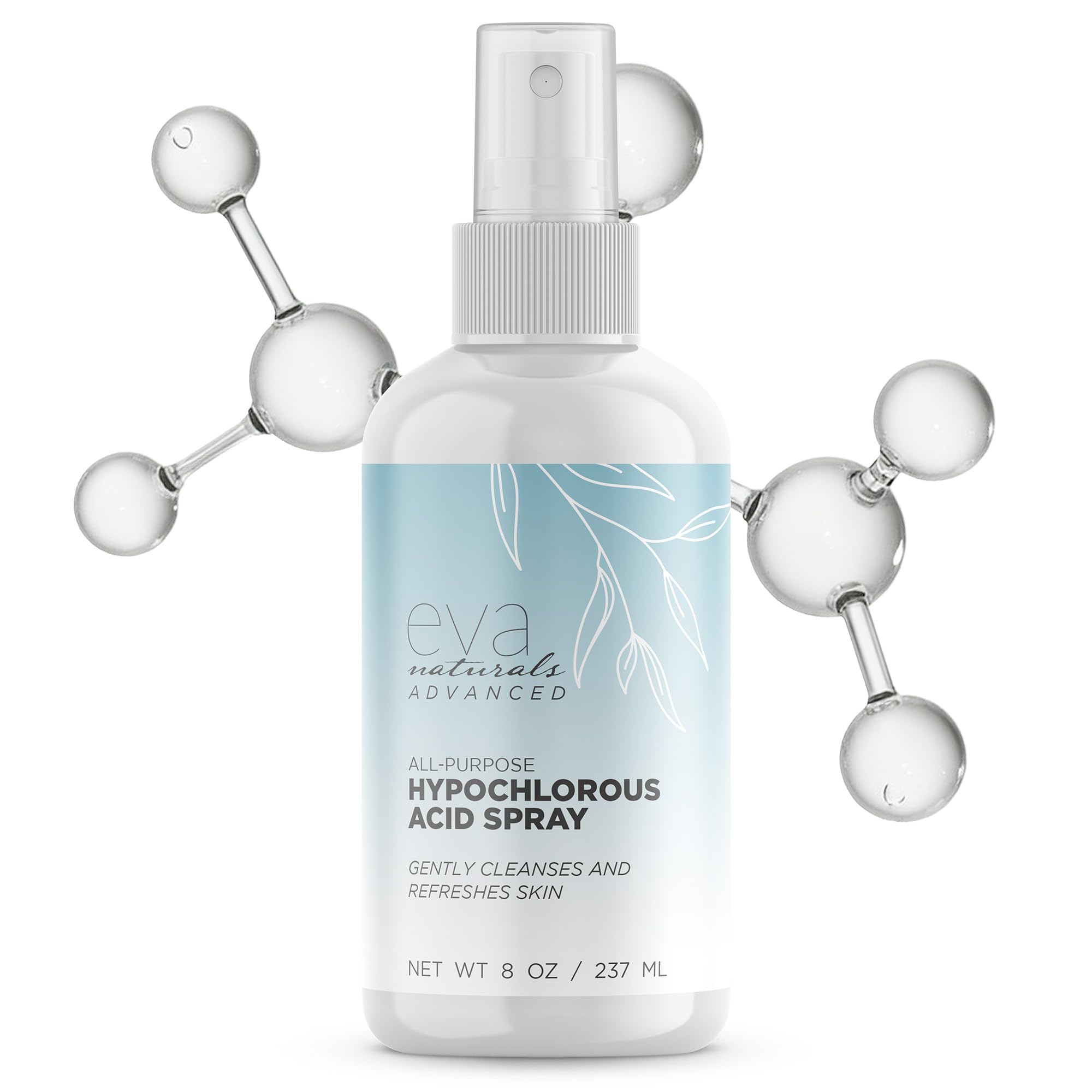 Eva Naturals Hypochlorous Acid Face Spray | Refreshing Facial Cleanser Mist for Sensitive Skin | Post-Workout Skin Toning Spray | Non-Toxic Hydrating Acne Treatment