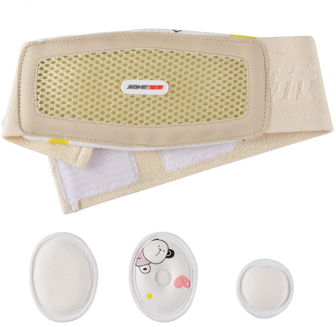 Baby Hernia Belt Belly Button Band Umbilical Truss Newborn Belly Band Button Wrap Baby Adjustable Navel Band Abdominal Binder for Children Medium (Grey)